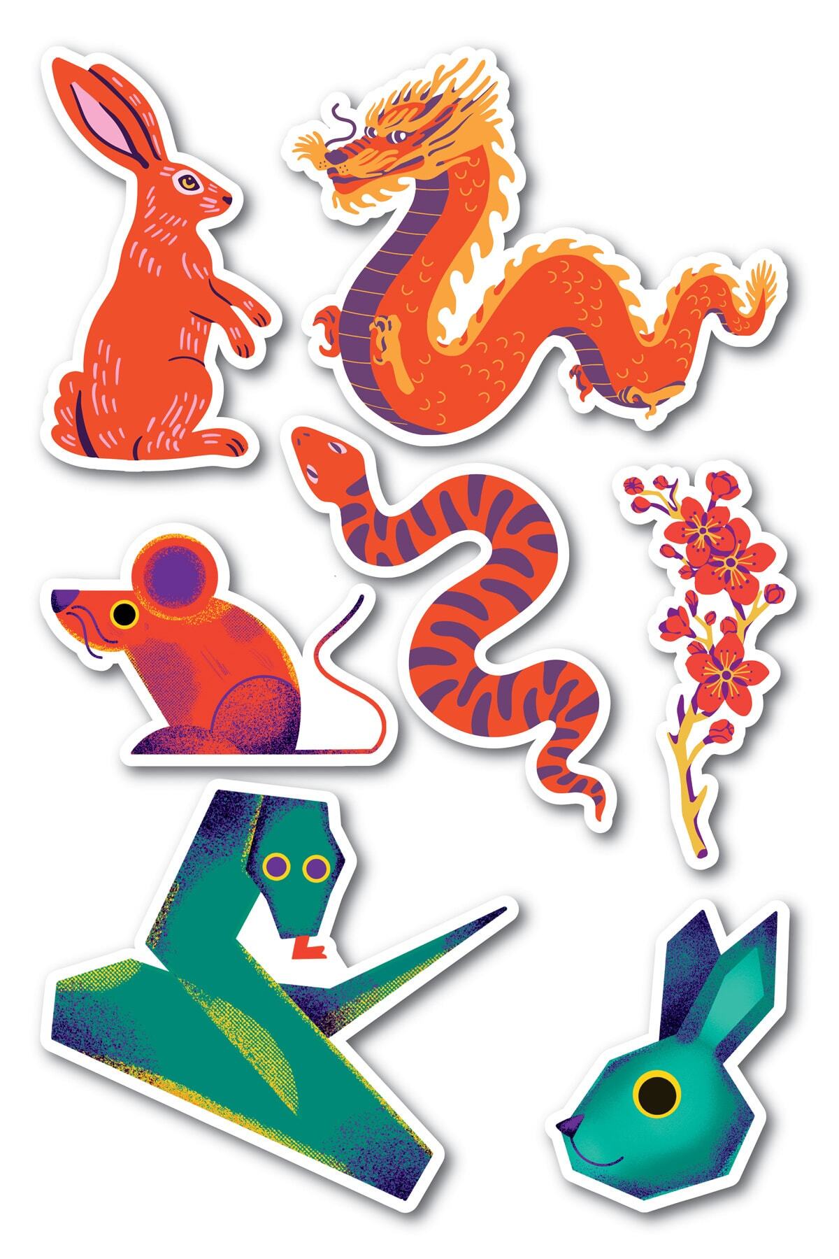 Çizim Sticker Seti - 7 Adet Etiket Seti- Telefon, Tablet, Defter Laptop Uyumlu Etiket
