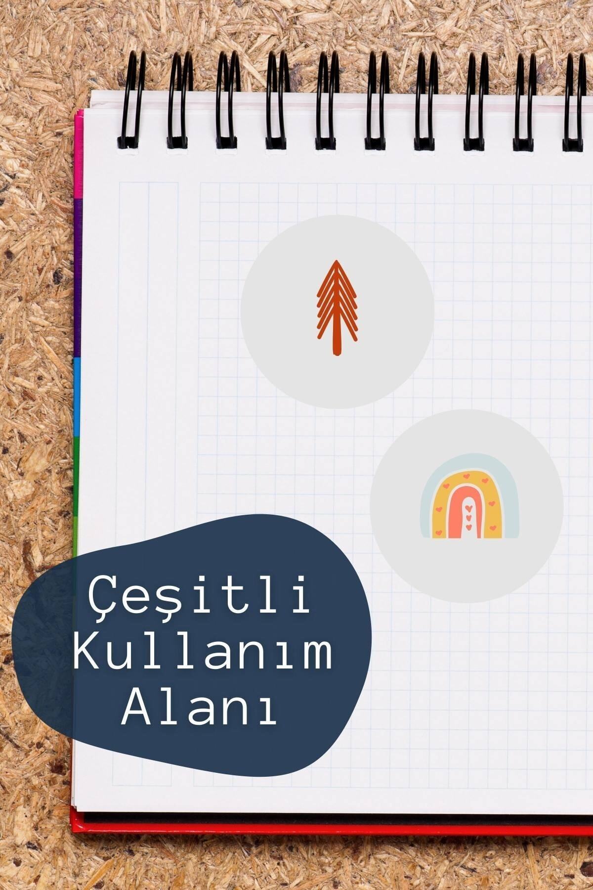 Çizim Temalı Sticker Seti - 6 Adet Etiket Seti- Telefon, Tablet, Defter Laptop Uyumlu Etiket
