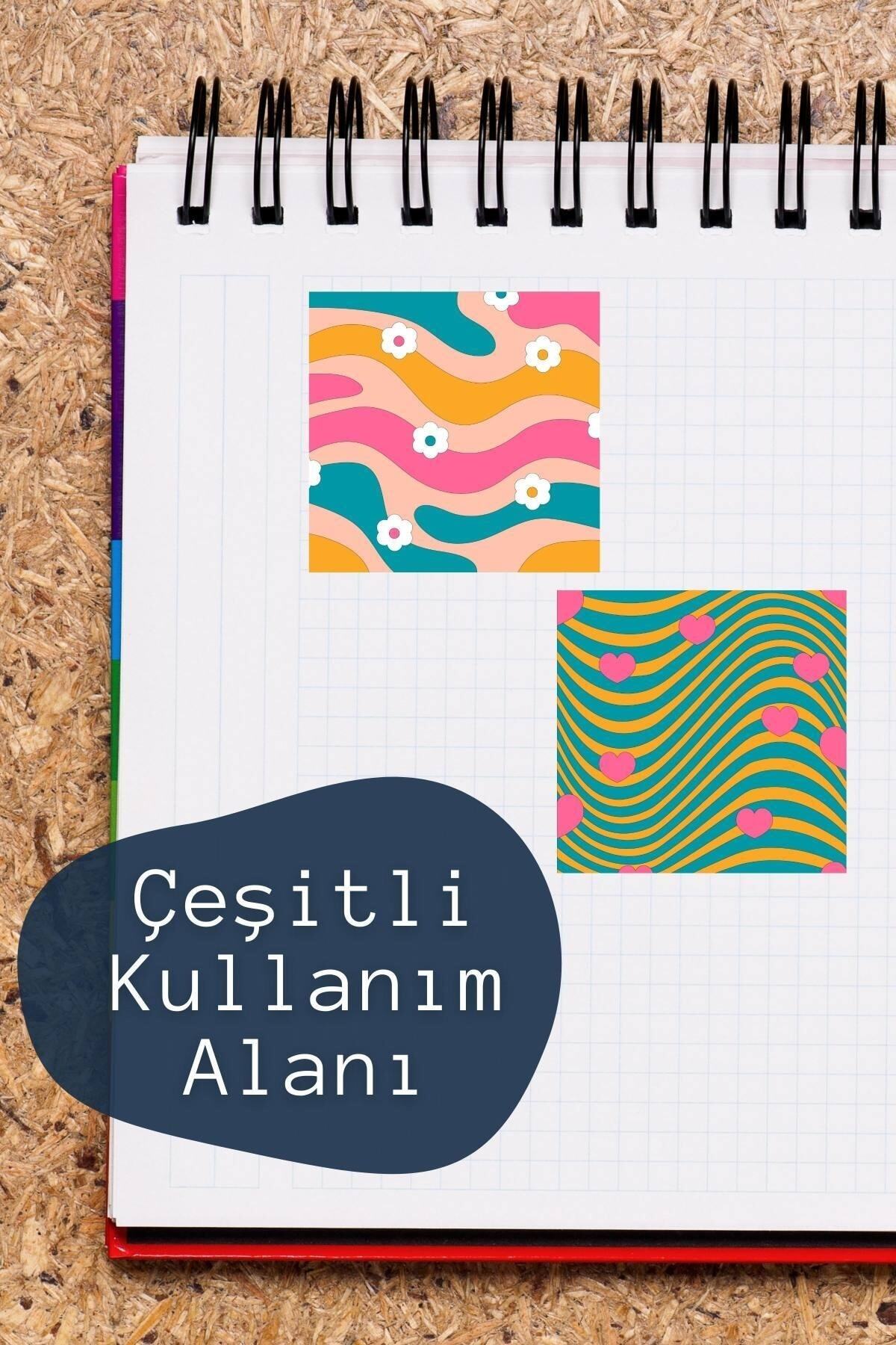 Çizim Temalı Sticker Seti - 6 Adet Etiket Seti- Telefon, Tablet, Defter Laptop Uyumlu Etiket