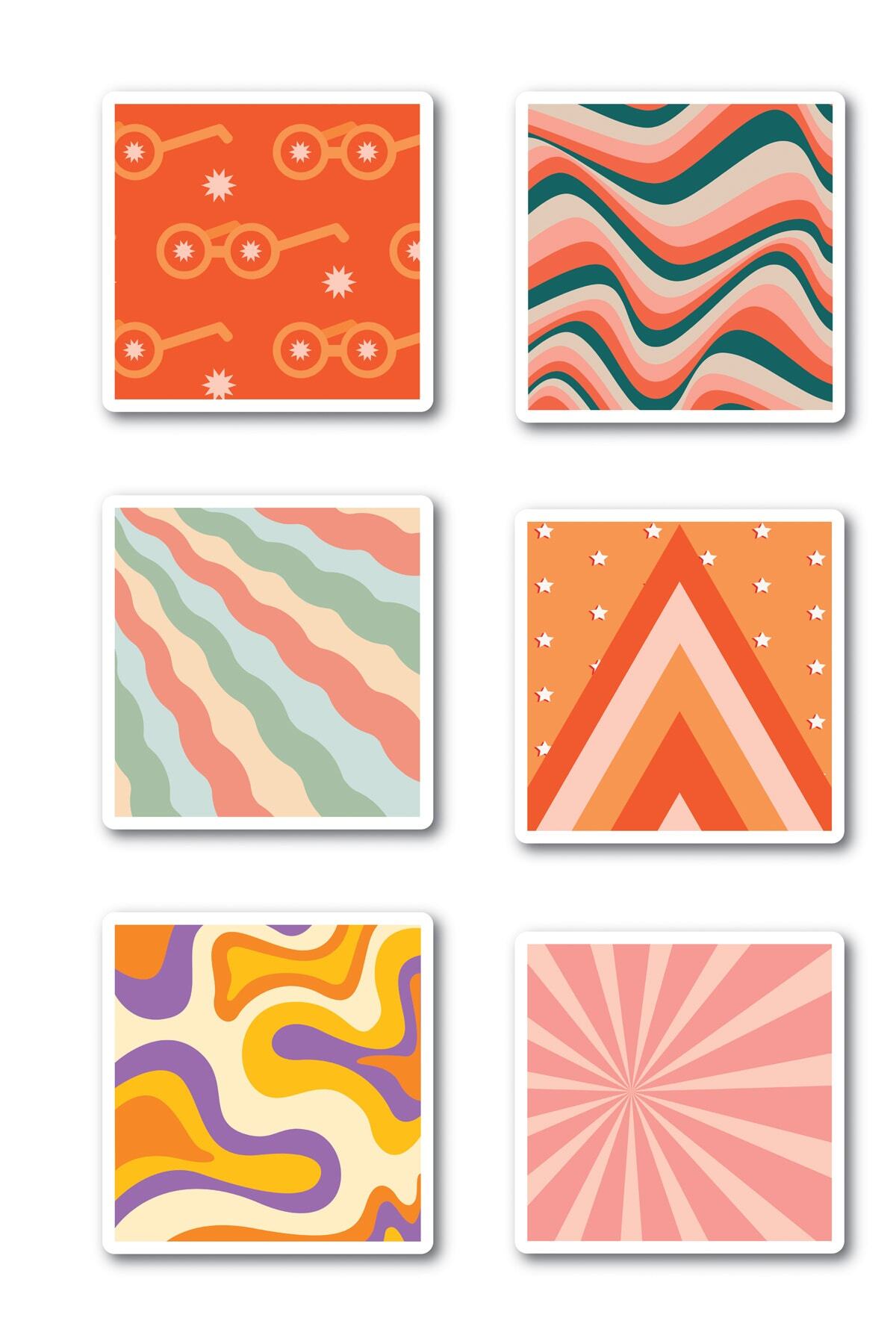 Çizim Temalı Sticker Seti - 6 Adet Etiket Seti- Telefon, Tablet, Defter Laptop Uyumlu Etiket