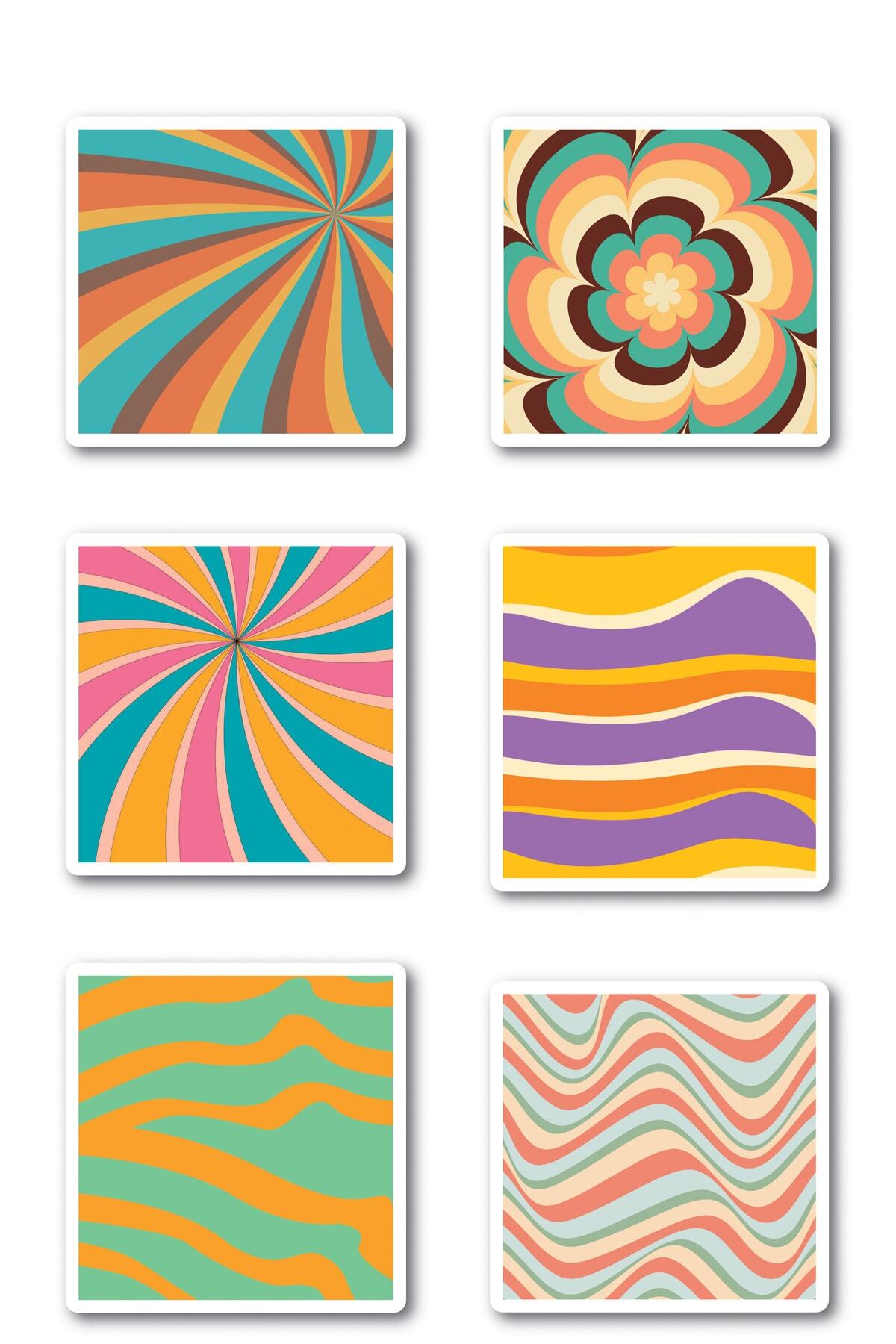 Çizim Temalı Sticker Seti - 6 Adet Etiket Seti- Telefon, Tablet, Defter Laptop Uyumlu Etiket