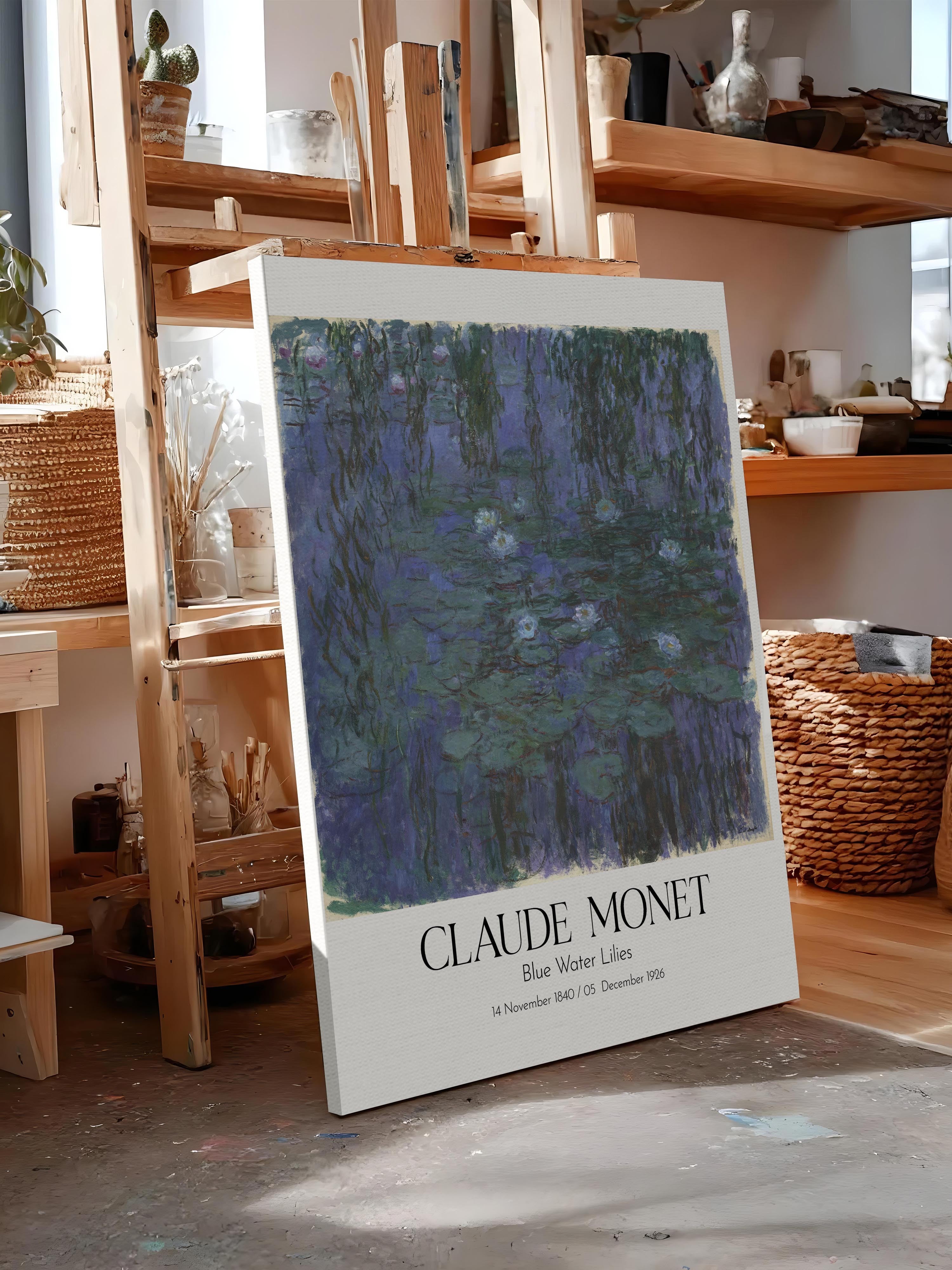Claude Monet - Blue Water Lilies, Kanvas Tablo, Sanat Serisi NO:110298