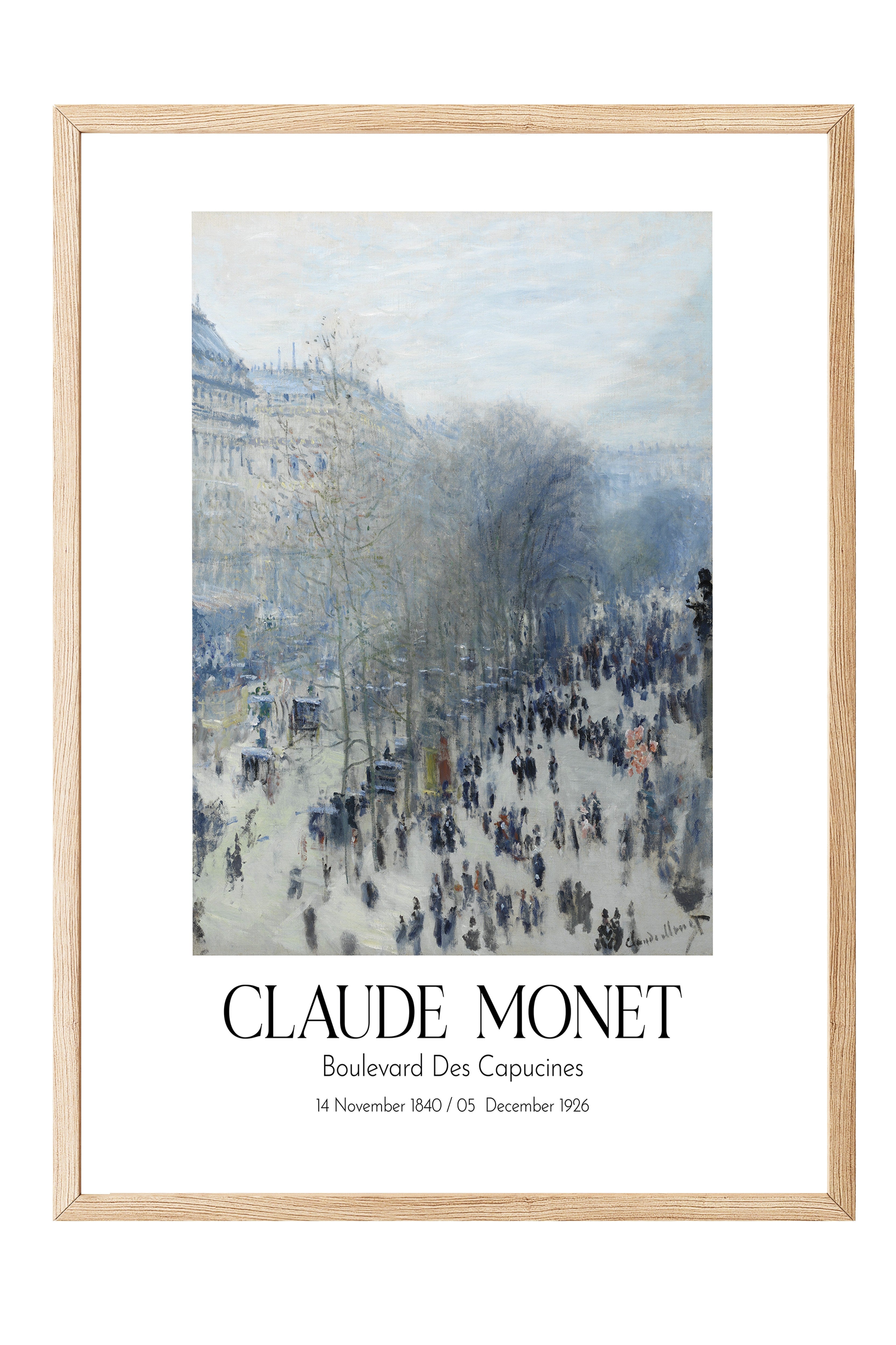 Claude Monet - Boulevard Des Capucines, Ahşap Çerçeveli Tablo, Sanat Serisi NO:110305