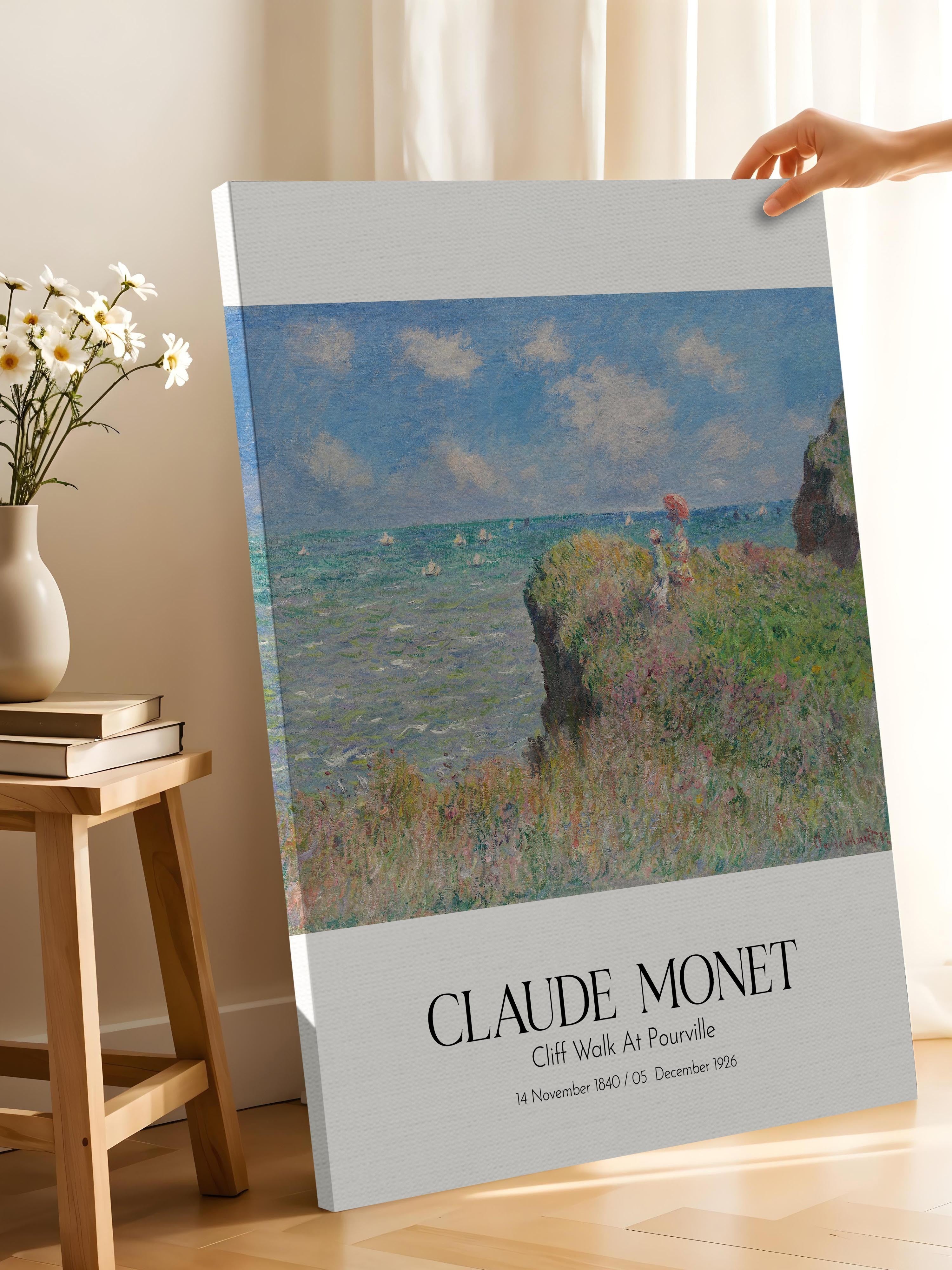 Claude Monet - Cliff Walk At Pourville, Kanvas Tablo, Sanat Serisi NO:110307