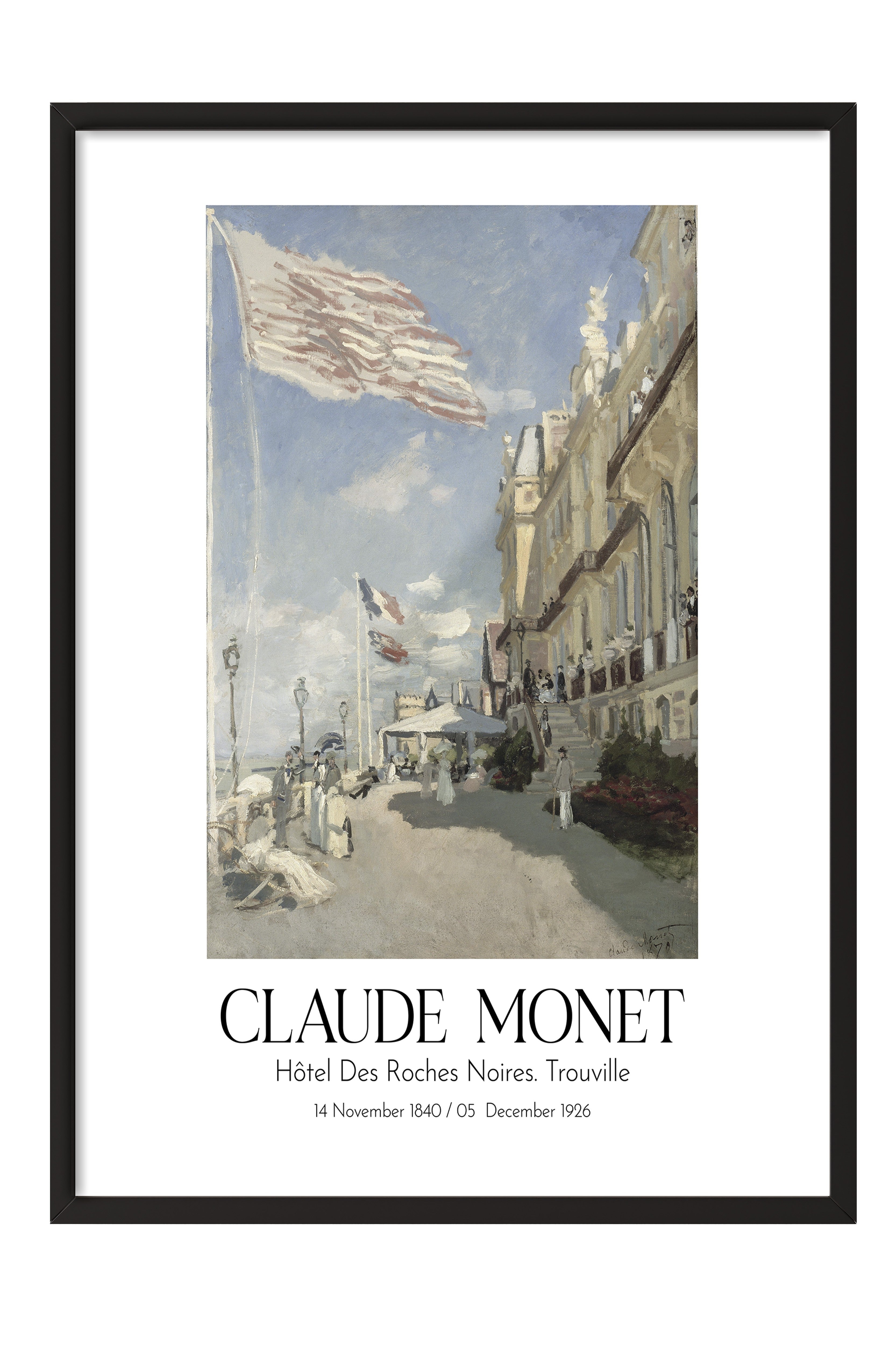 Claude Monet - Hôtel Des Roches Noires. Trouville, Siyah Çerçeveli Tablo, Sanat Serisi NO:110310