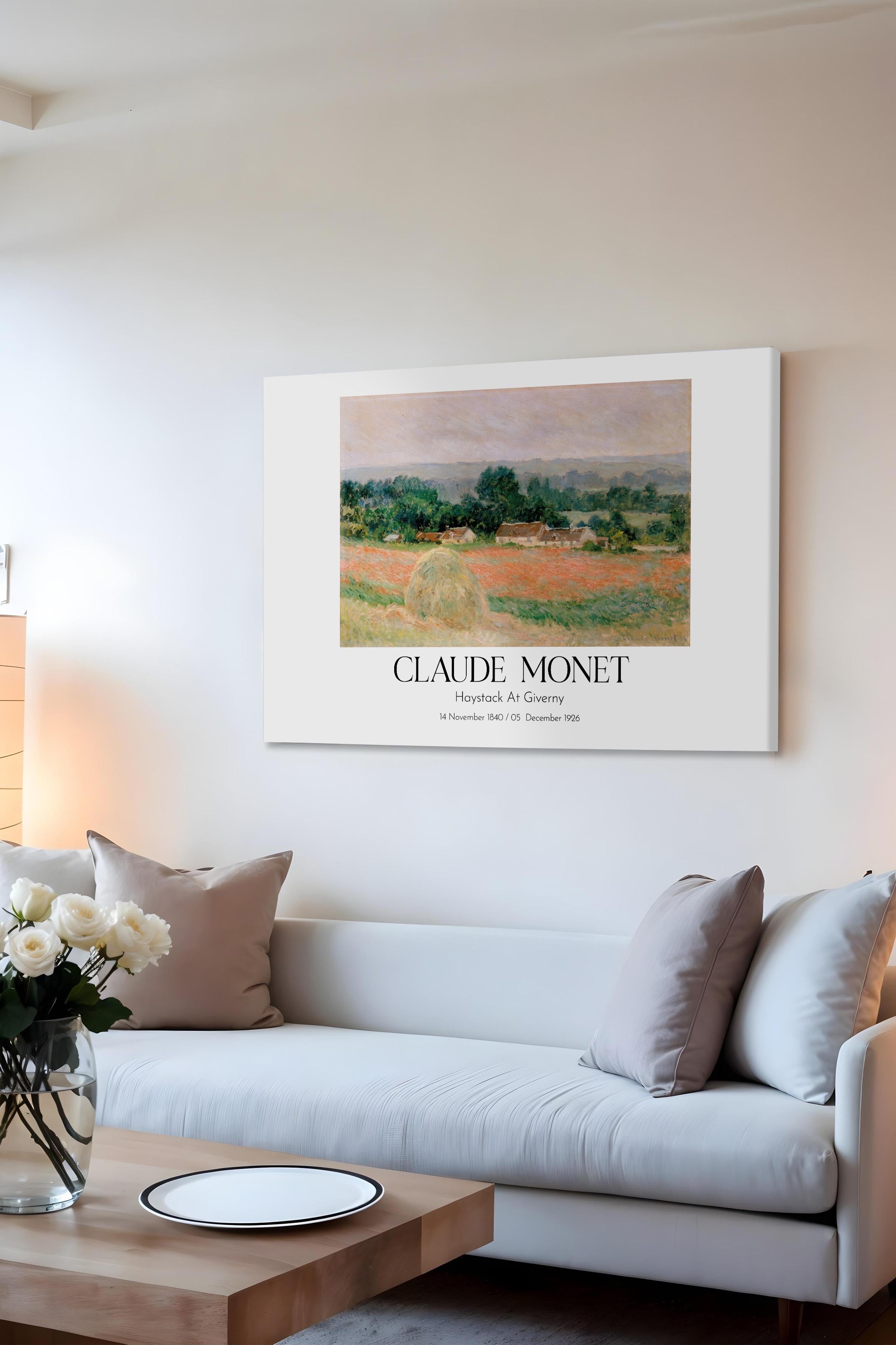 Claude Monet - Haystack At Giverny, Kanvas Tablo, Sanat Serisi NO:110334