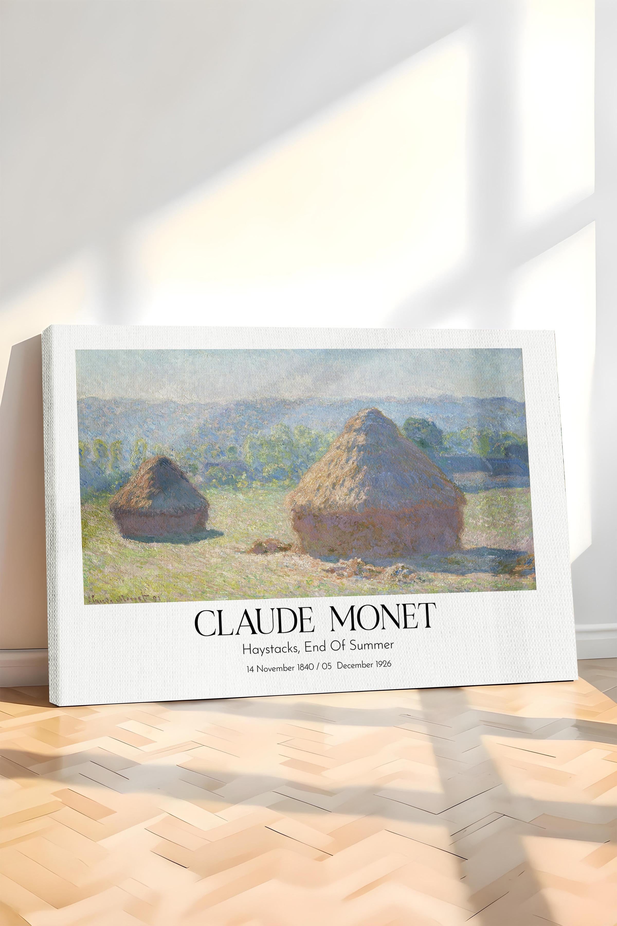 Claude Monet - Haystacks, End Of Summer, Kanvas Tablo, Sanat Serisi NO:110335