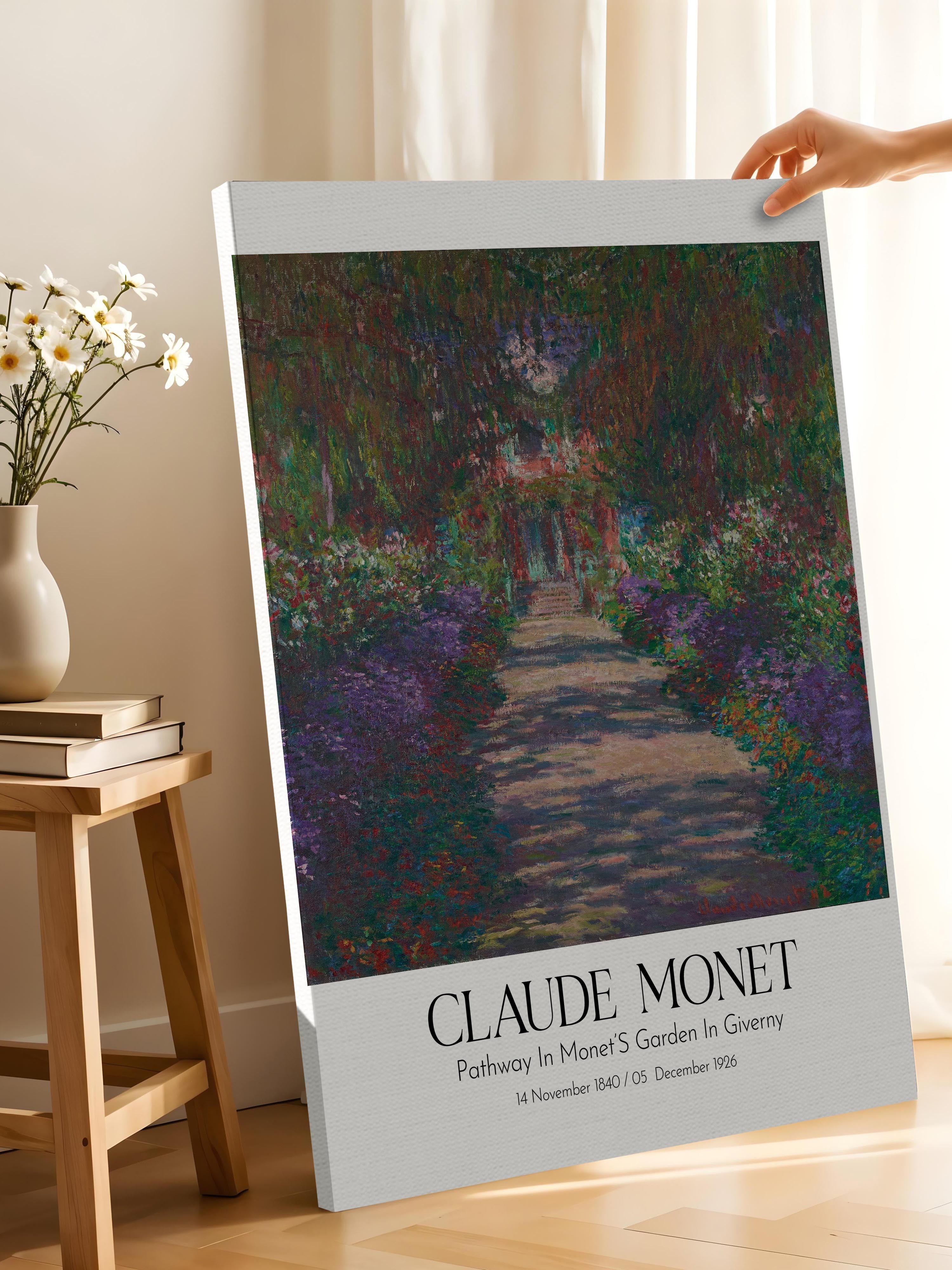 Claude Monet - Pathway In Monet'S Garden In Giverny, Kanvas Tablo, Sanat Serisi NO:110300