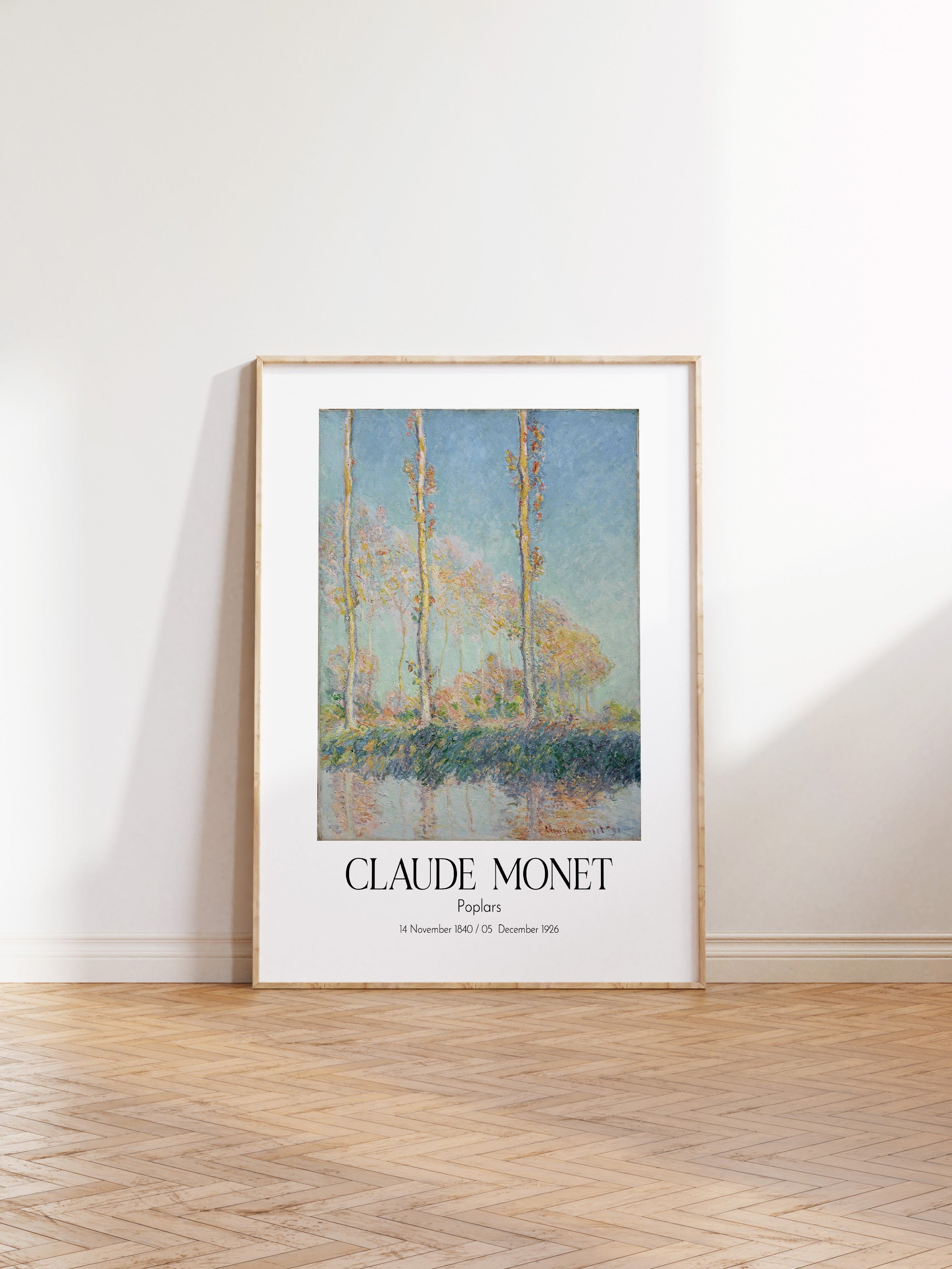 Claude Monet - Poplars, Ahşap Çerçeveli Tablo, Sanat Serisi NO:110301