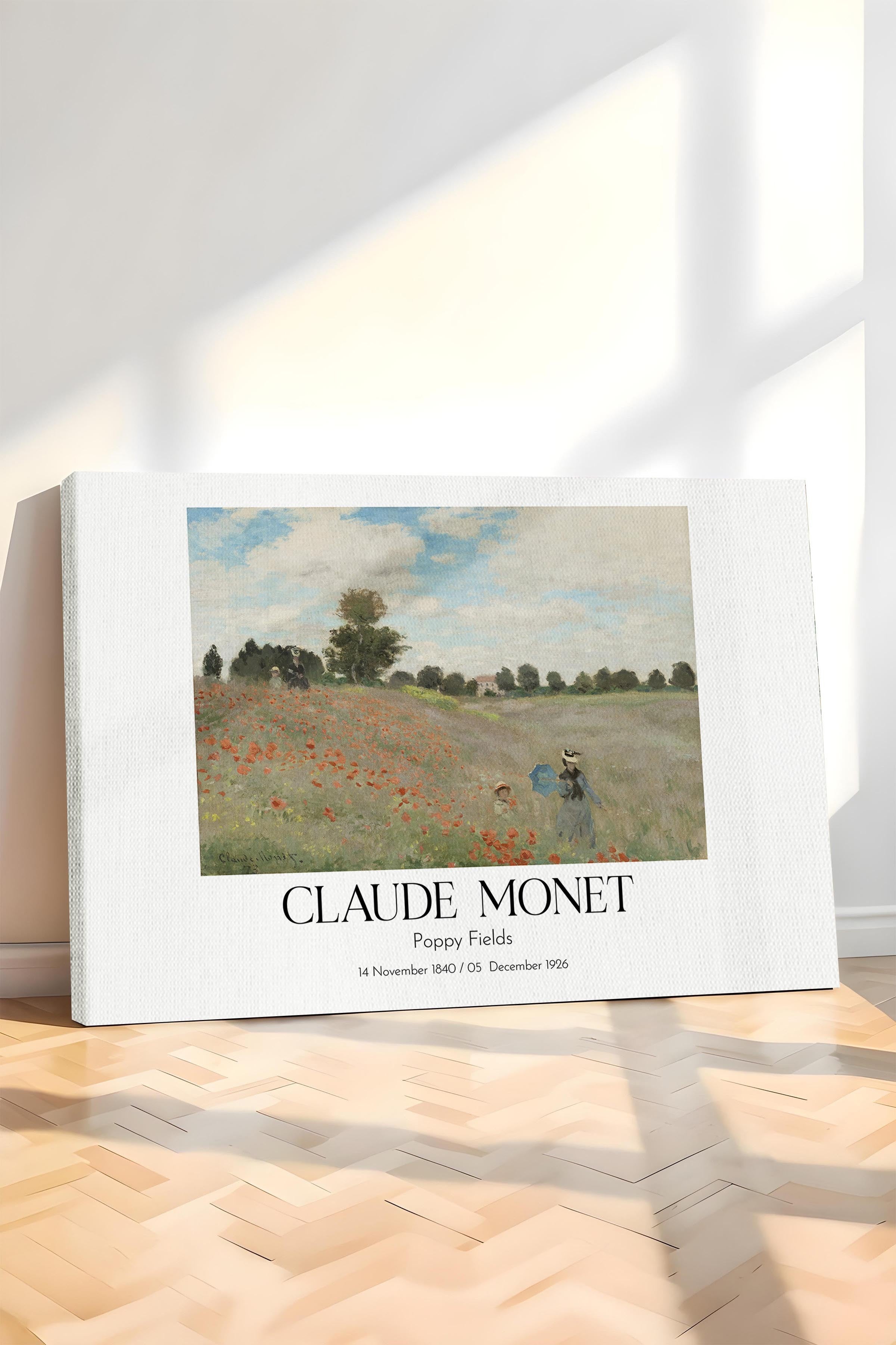 Claude Monet - Poppy Fields, Kanvas Tablo, Sanat Serisi NO:110321