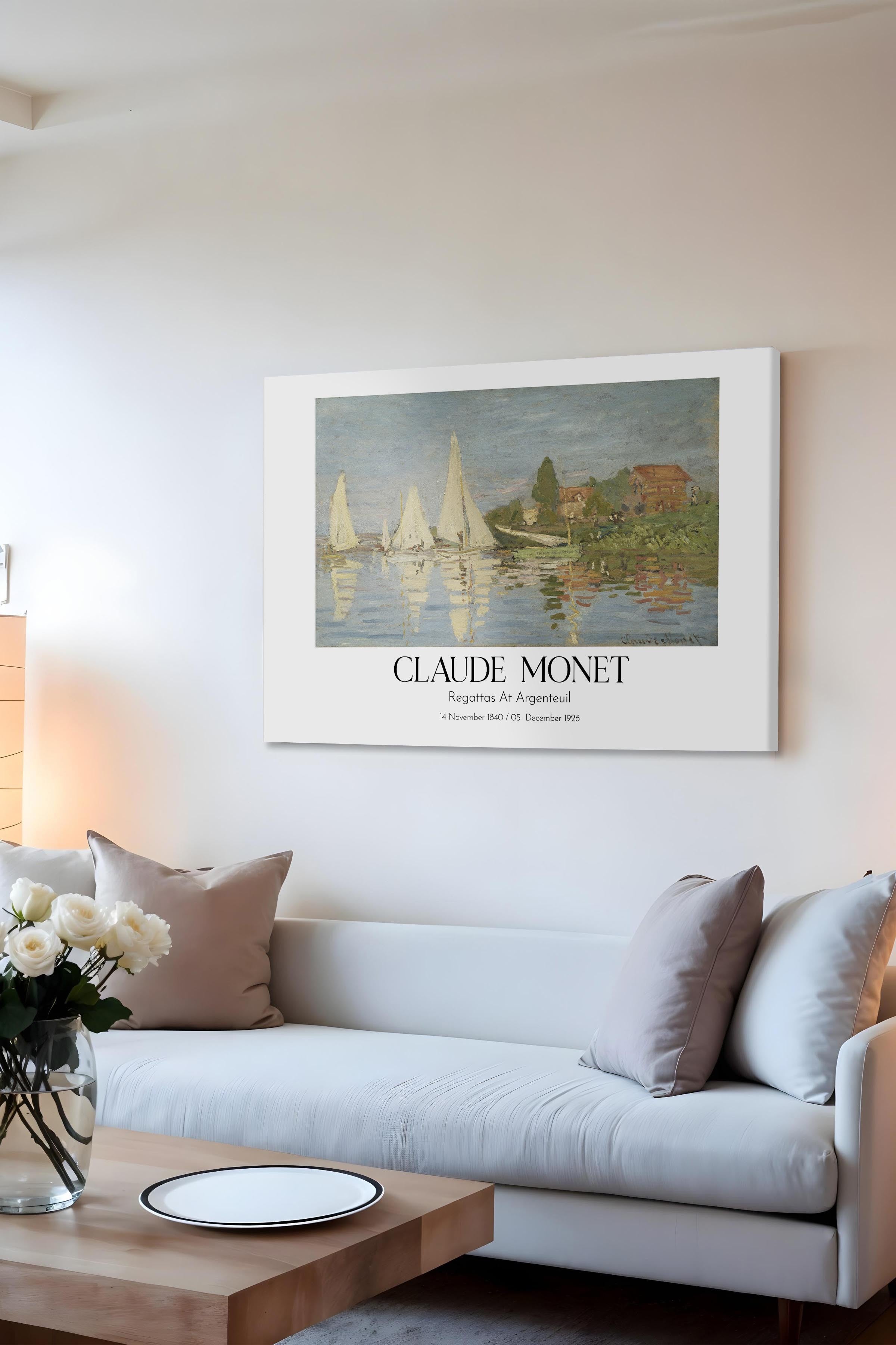 Claude Monet - Regattas At Argenteuil, Kanvas Tablo, Sanat Serisi NO:110322