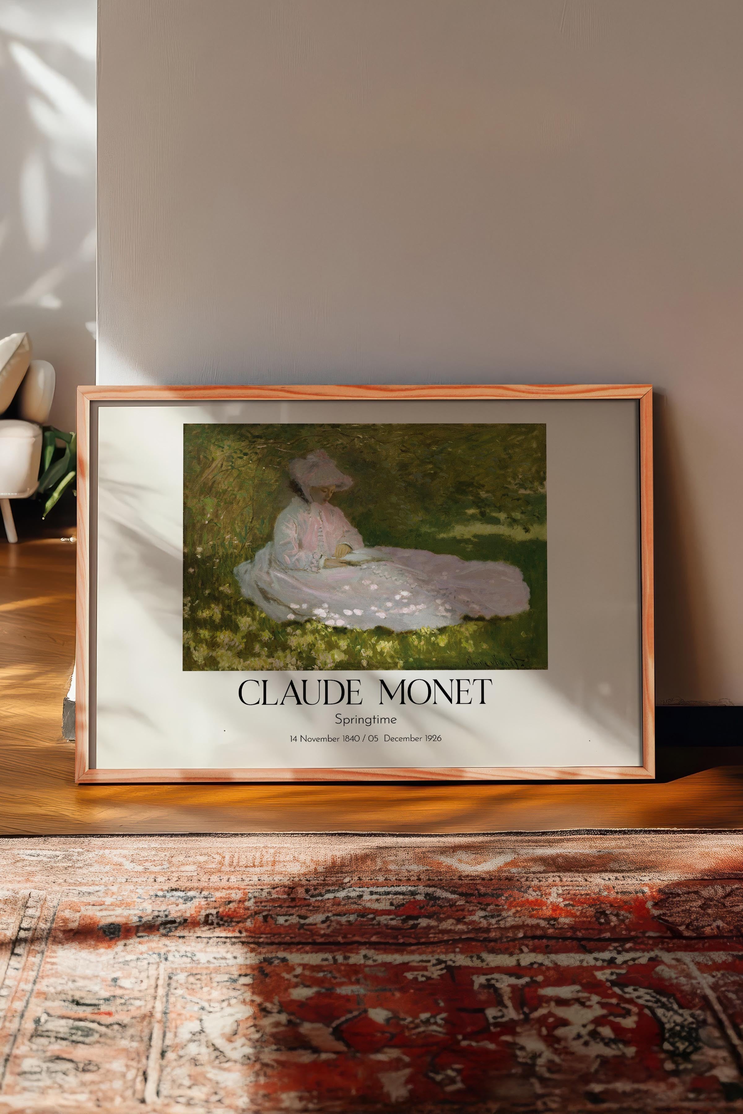 Claude Monet - Springtime, Ahşap Çerçeveli Tablo, Sanat Serisi NO:110324
