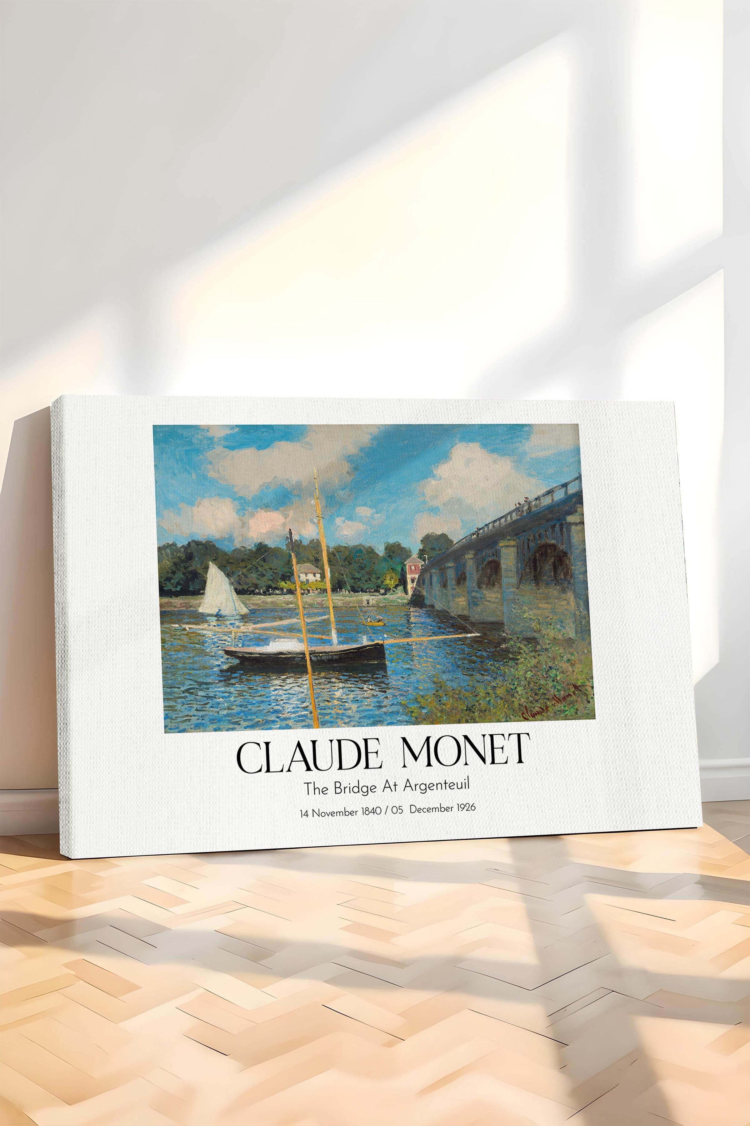 Claude Monet - The Bridge At Argenteuil, Kanvas Tablo, Sanat Serisi NO:110327