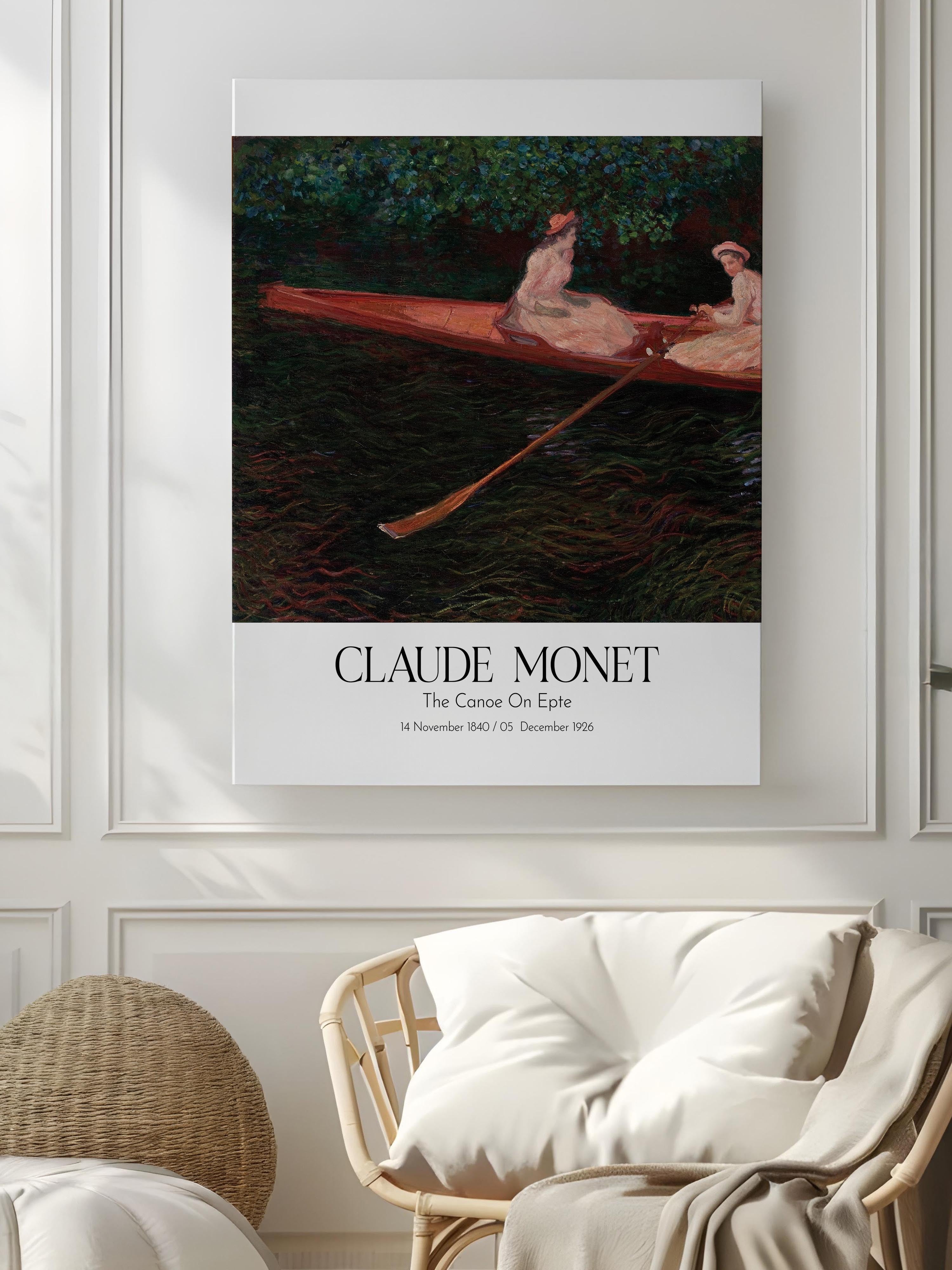 Claude Monet - The Canoe On Epte, Kanvas Tablo, Sanat Serisi NO:110303