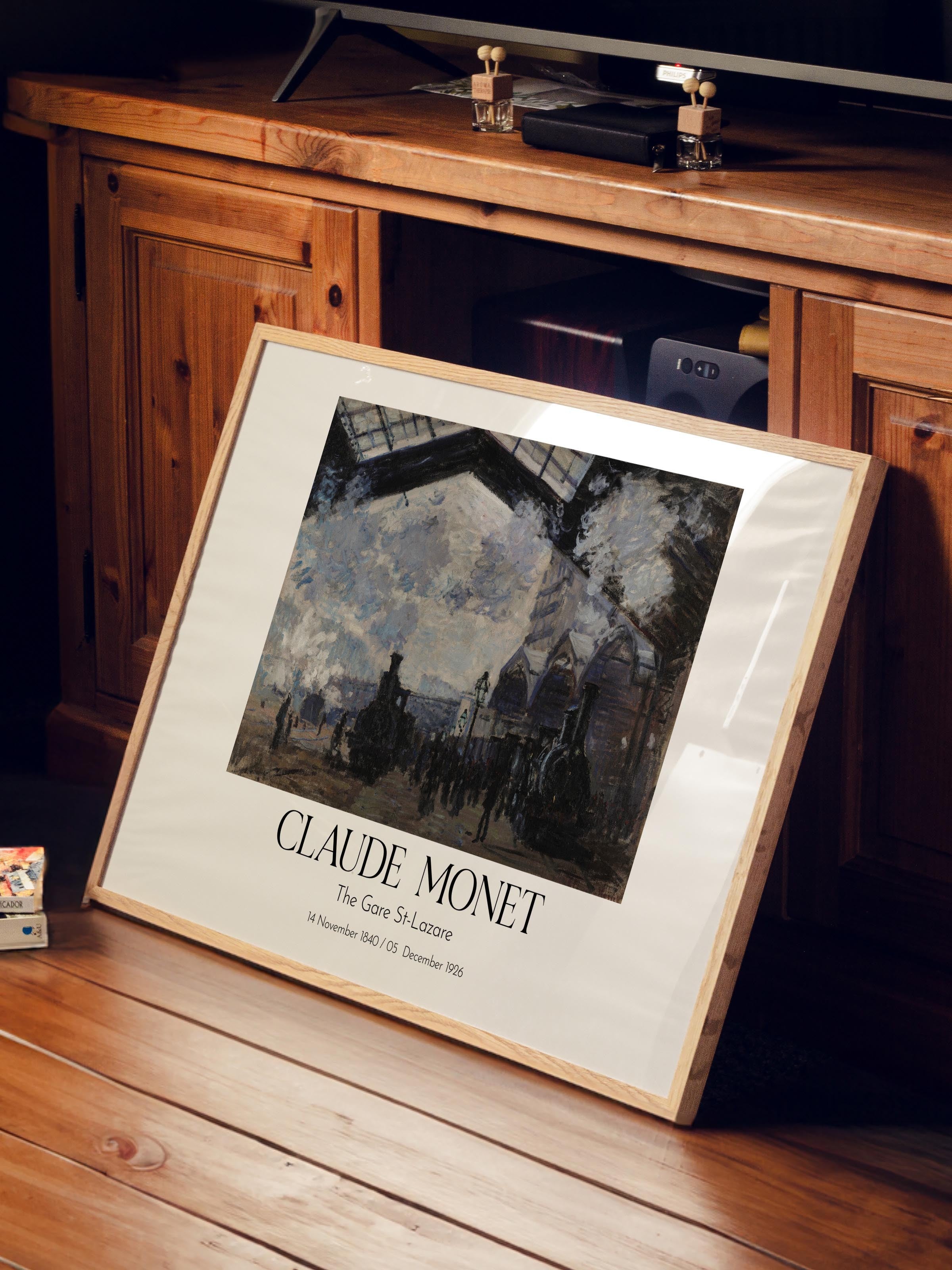 Claude Monet - The Gare St-Lazare, Ahşap Çerçeveli Tablo, Sanat Serisi NO:110328