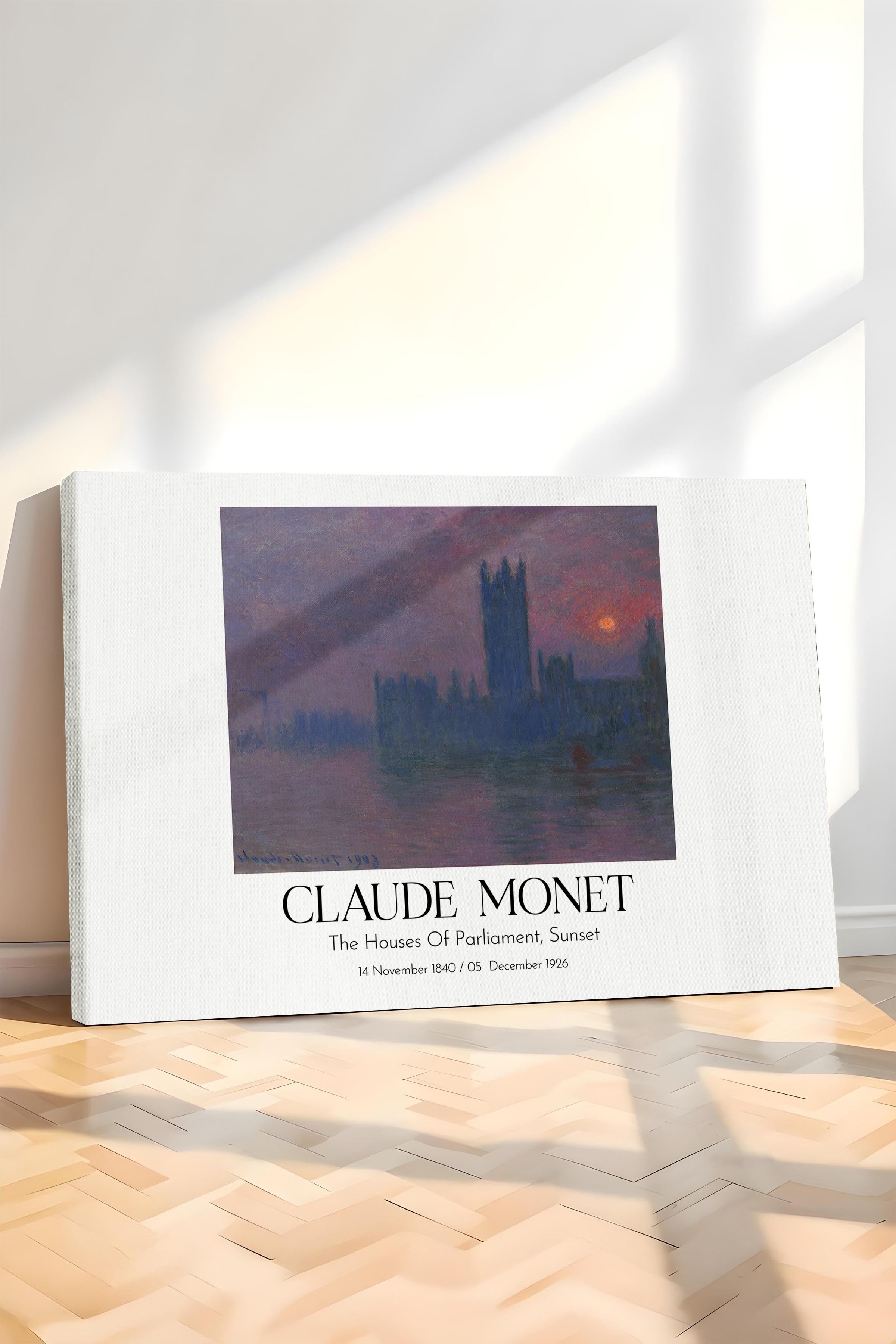 Claude Monet - The Houses Of Parliament, Sunset, Kanvas Tablo, Sanat Serisi NO:110329