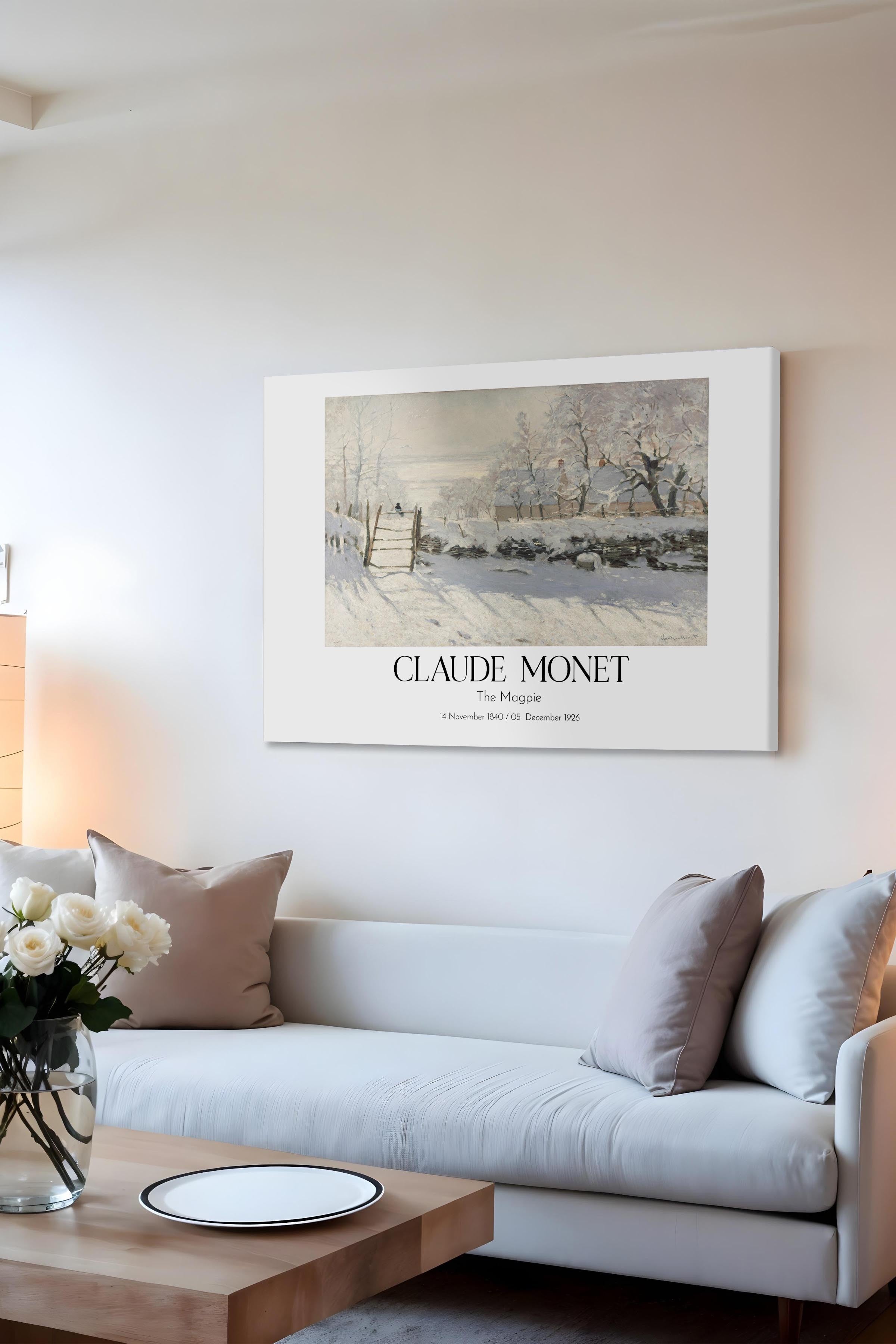 Claude Monet - The Magpie, Kanvas Tablo, Sanat Serisi NO:110330