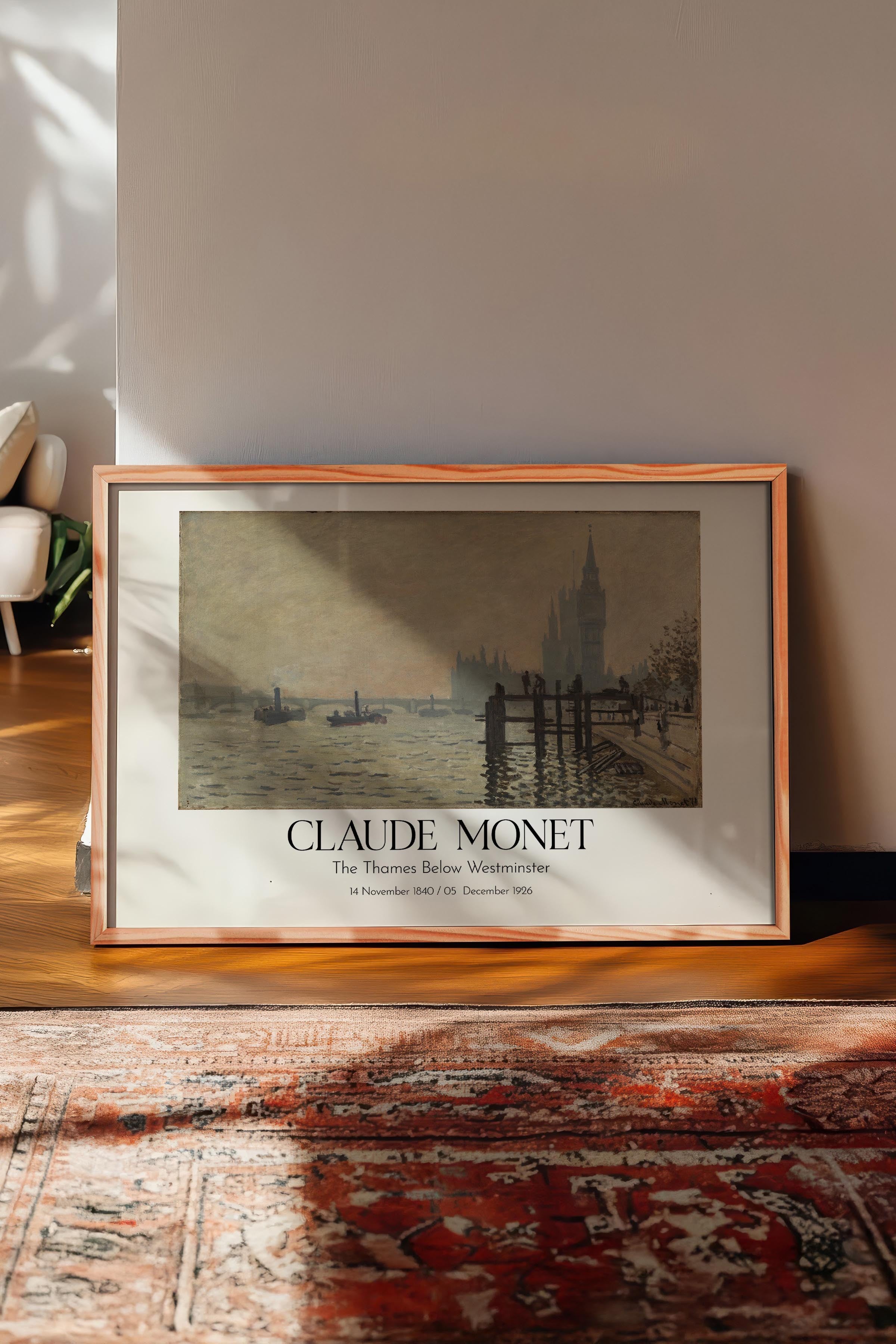Claude Monet - The Thames Below Westminster, Ahşap Çerçeveli Tablo, Sanat Serisi NO:110313