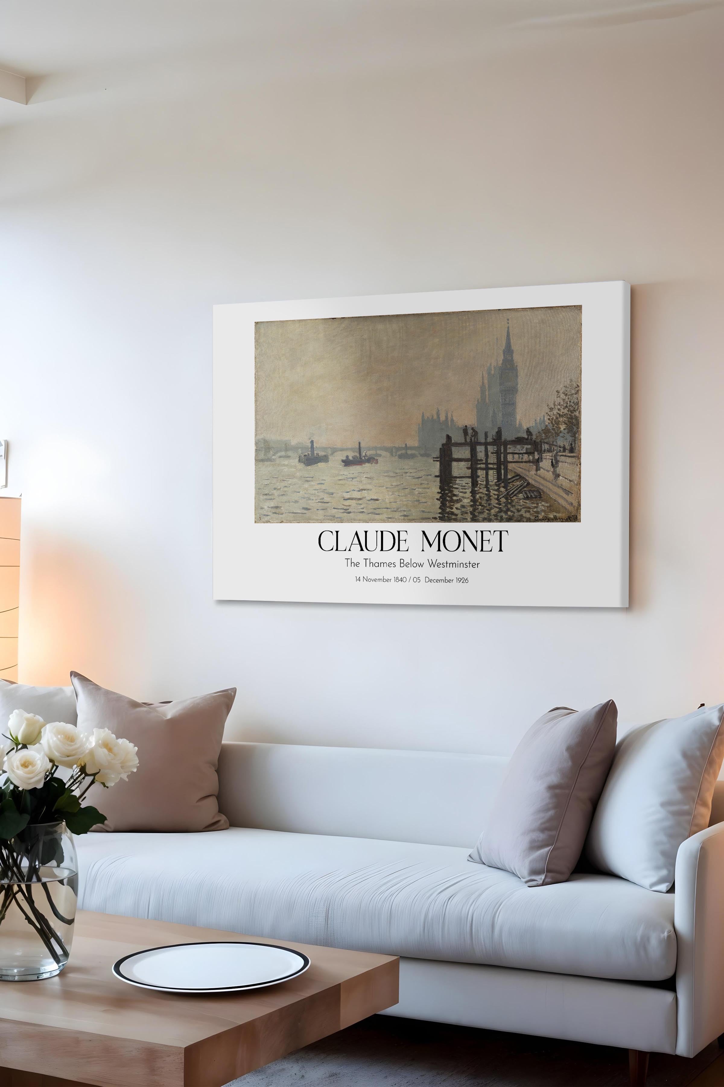 Claude Monet - The Thames Below Westminster, Kanvas Tablo, Sanat Serisi NO:110313