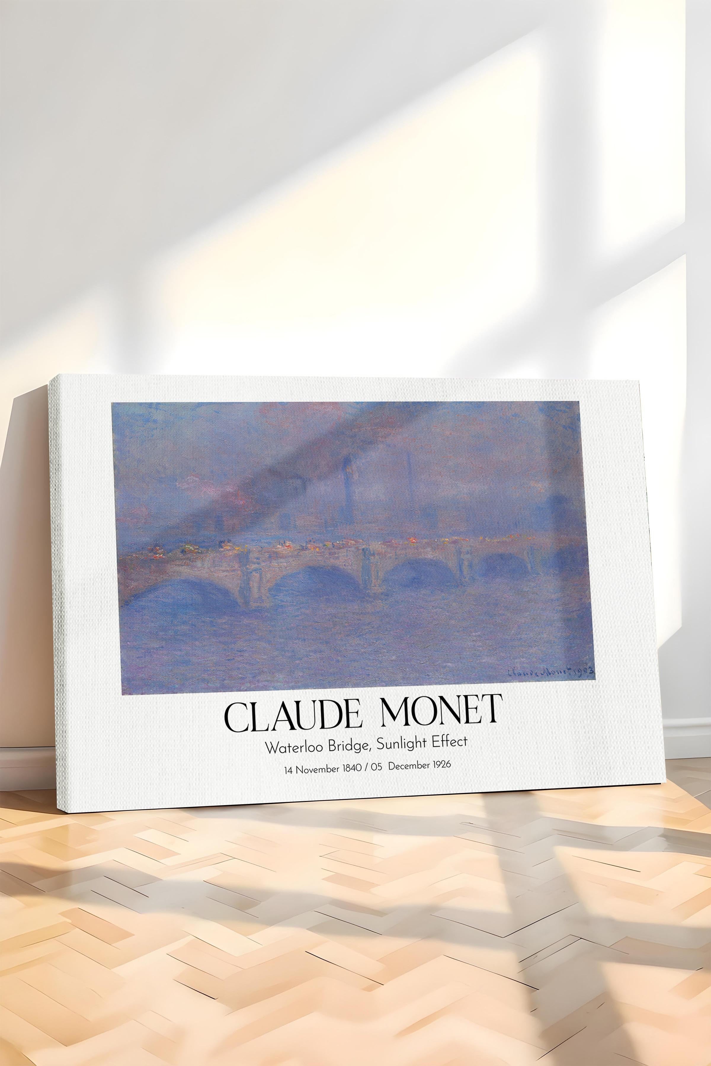 Claude Monet - Waterloo Bridge, Sunlight Effect, Kanvas Tablo, Sanat Serisi NO:110315
