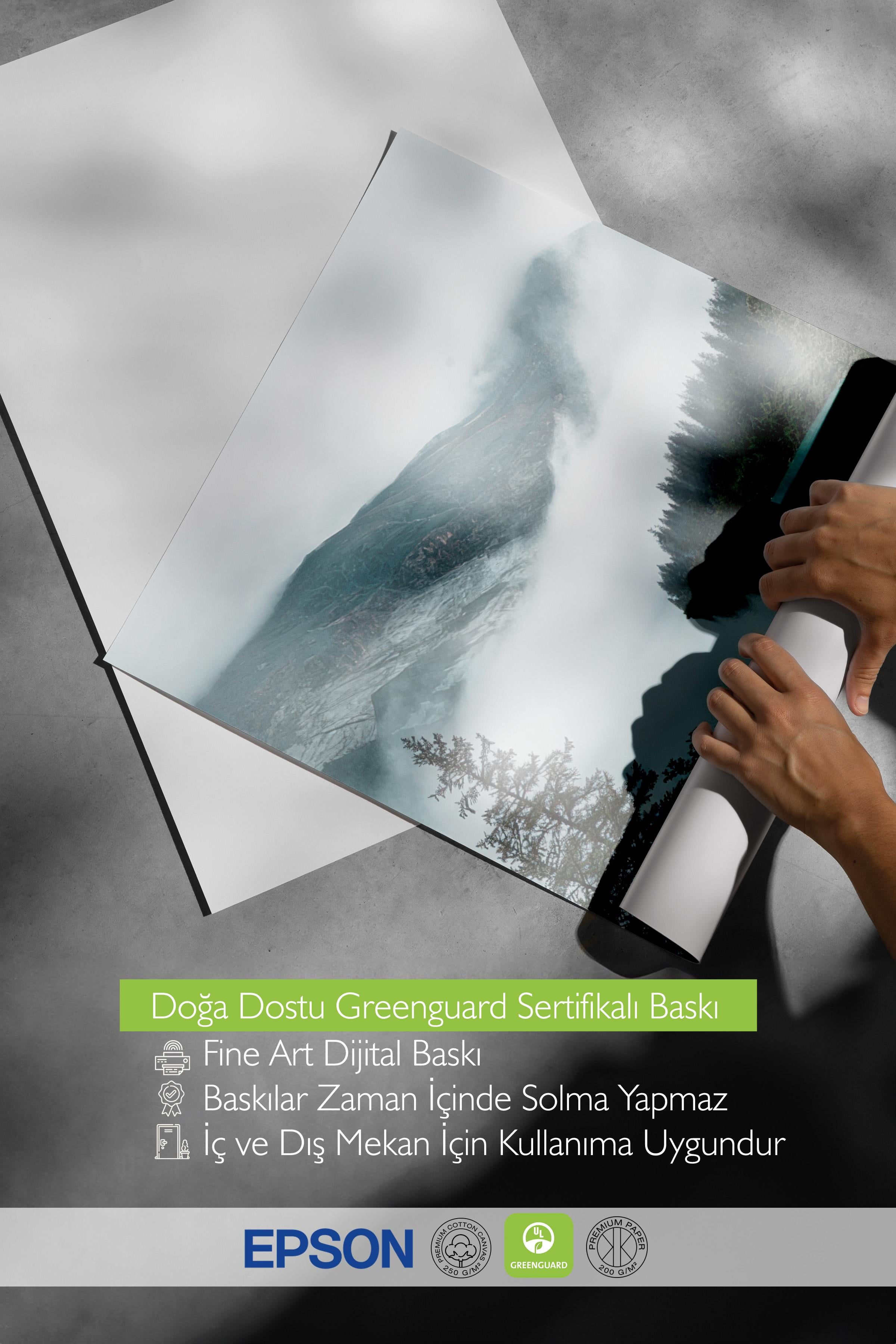 Cloudy Mountain Lake Poster, Dikey Duvar Tablosu Comfort Serisi NO:108445