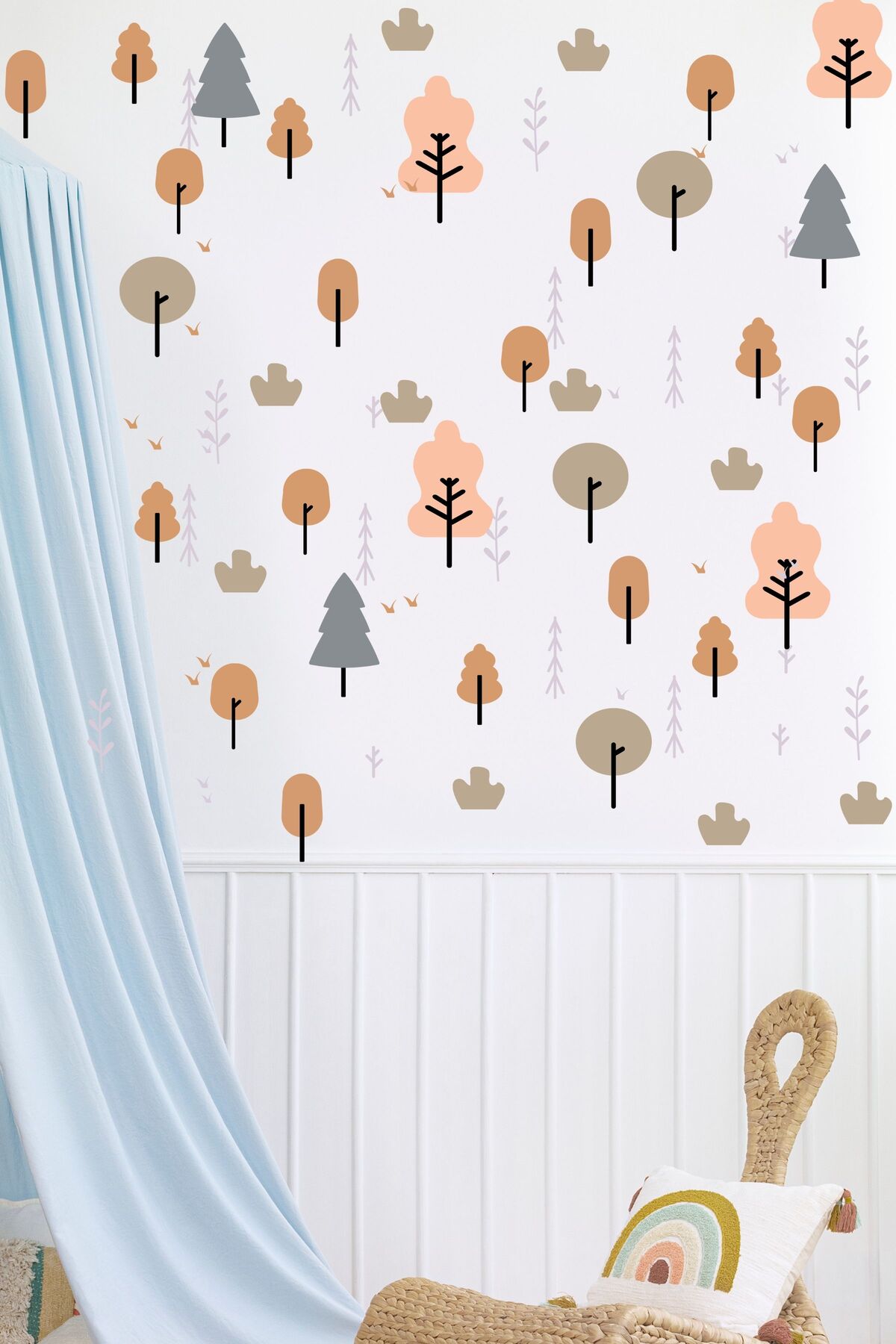 Çocuk Bebek Odası Sticker Seti, Boho Desenler, Duvar Dekoru, Çocuk ve Bebek Odası Duvar Stickerı