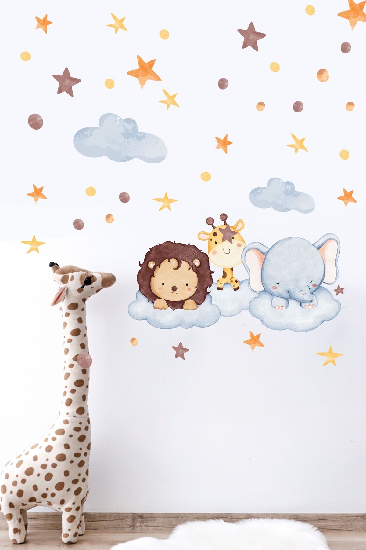 Çocuk Bebek Odası Sticker Seti, Hayvanlar Temalı Duvar Dekoru, Çocuk ve Bebek Odası Duvar Stickerı