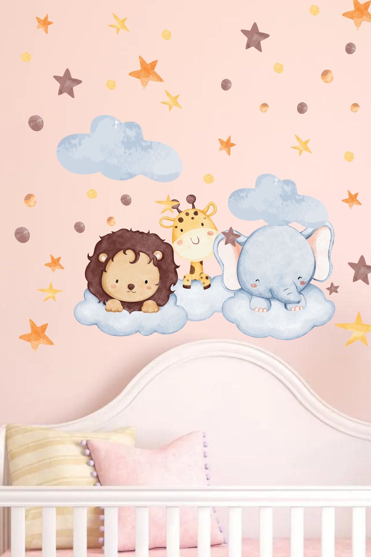 Çocuk Bebek Odası Sticker Seti, Hayvanlar Temalı Duvar Dekoru, Çocuk ve Bebek Odası Duvar Stickerı