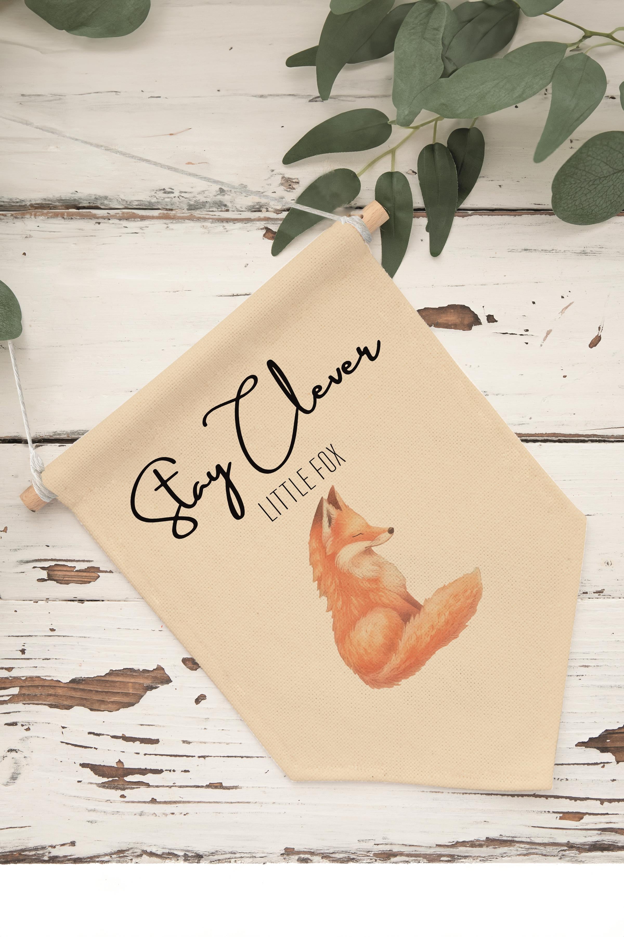 Çocuk Odası Dekor, Duvar Süsü, Ahşap Bebek Odası Dekor, Canvas Flama, Bitki ve Çember - Kahverengi