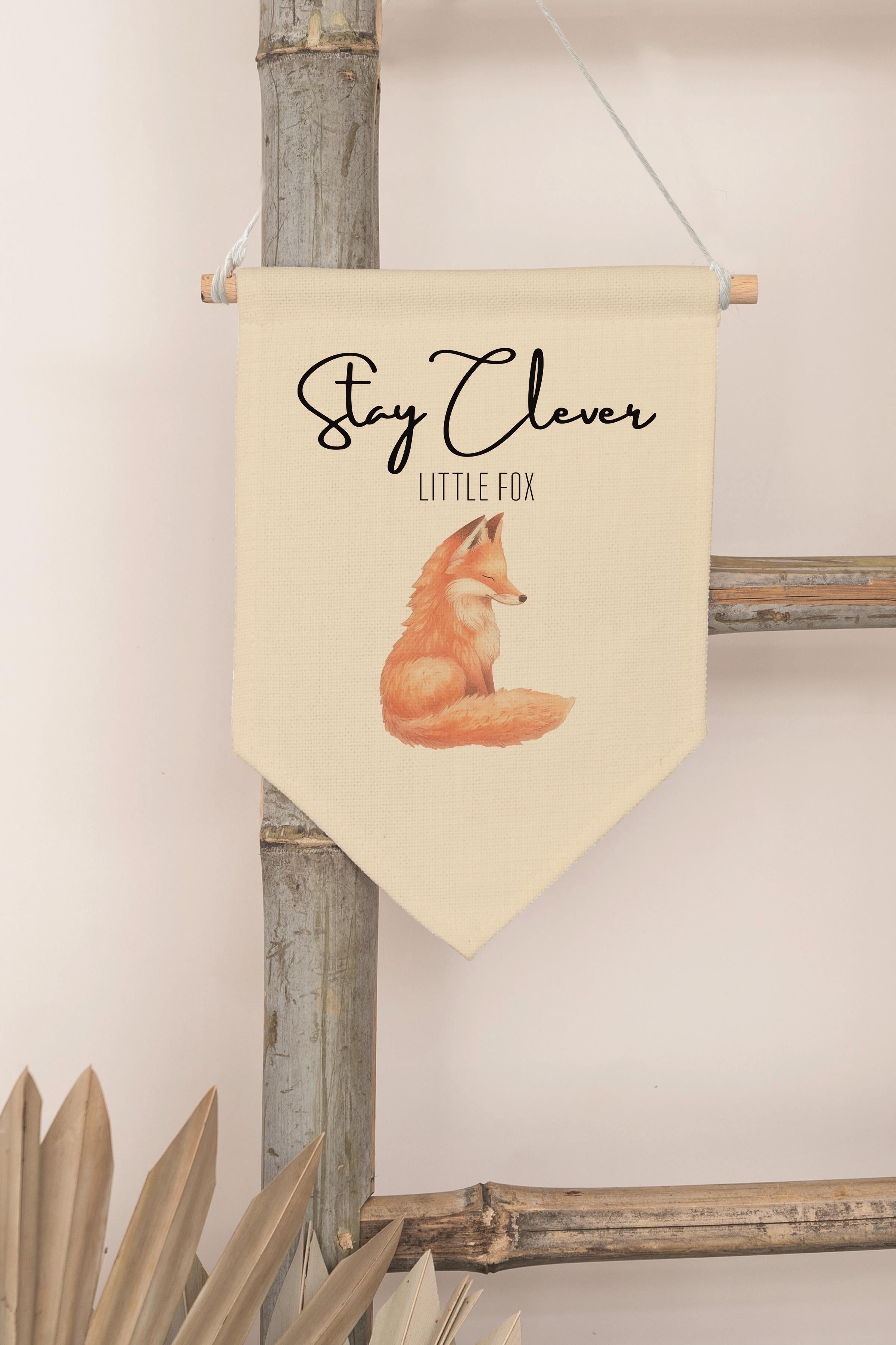 Çocuk Odası Dekor, Duvar Süsü, Ahşap Bebek Odası Dekor, Canvas Flama, Bitki ve Çember - Kahverengi