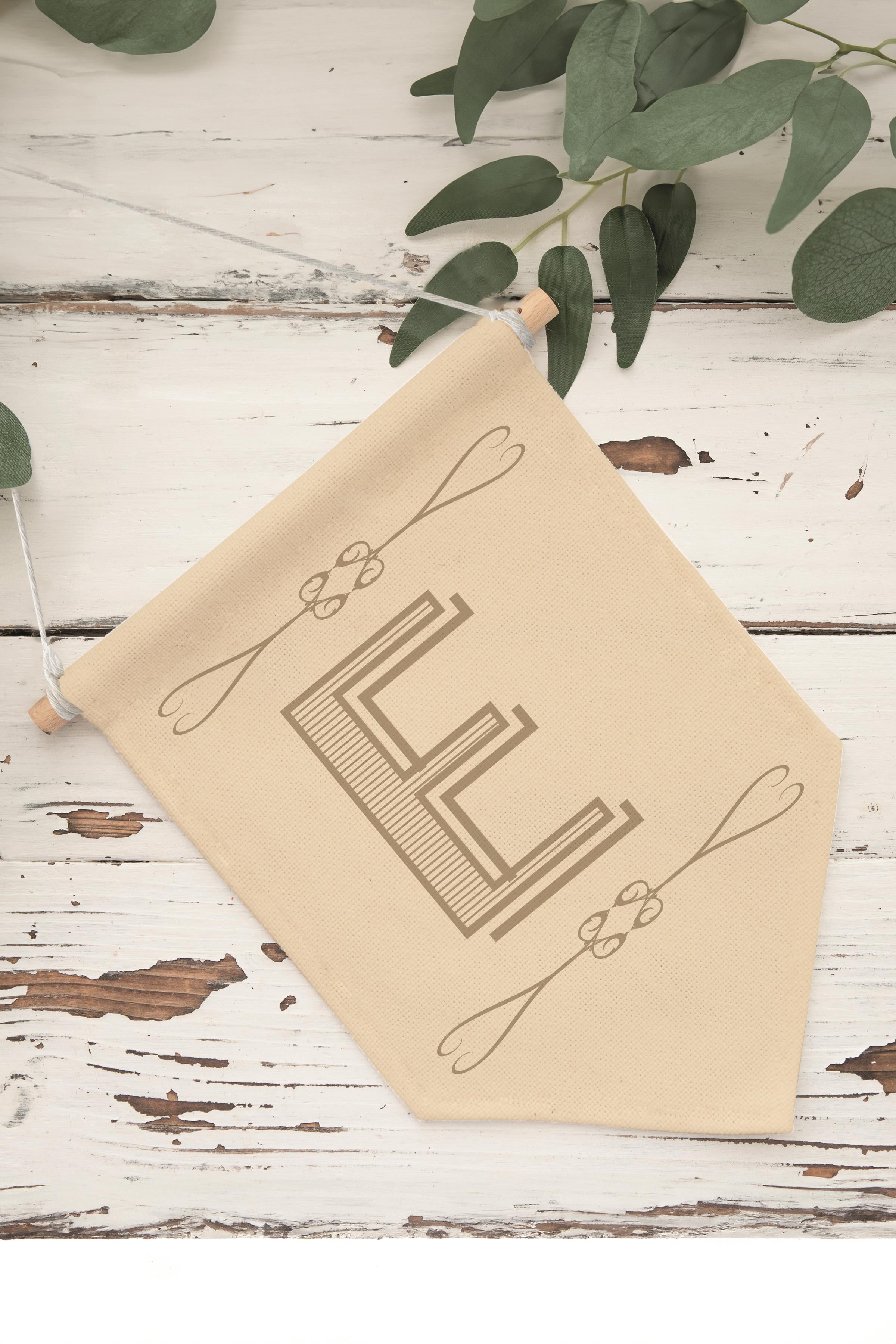 Çocuk Odası Dekor, Duvar Süsü, Ahşap Bebek Odası Dekor, Canvas Flama, Boho Monogram E Harfi