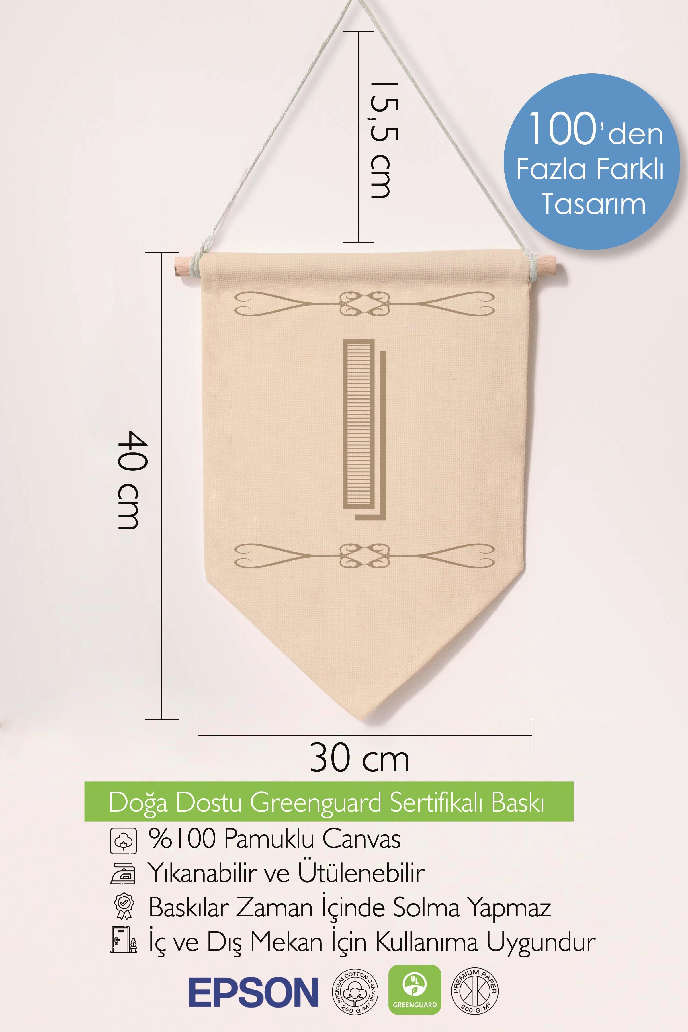 Çocuk Odası Dekor, Duvar Süsü, Ahşap Bebek Odası Dekor, Canvas Flama, Boho Monogram I Harfi