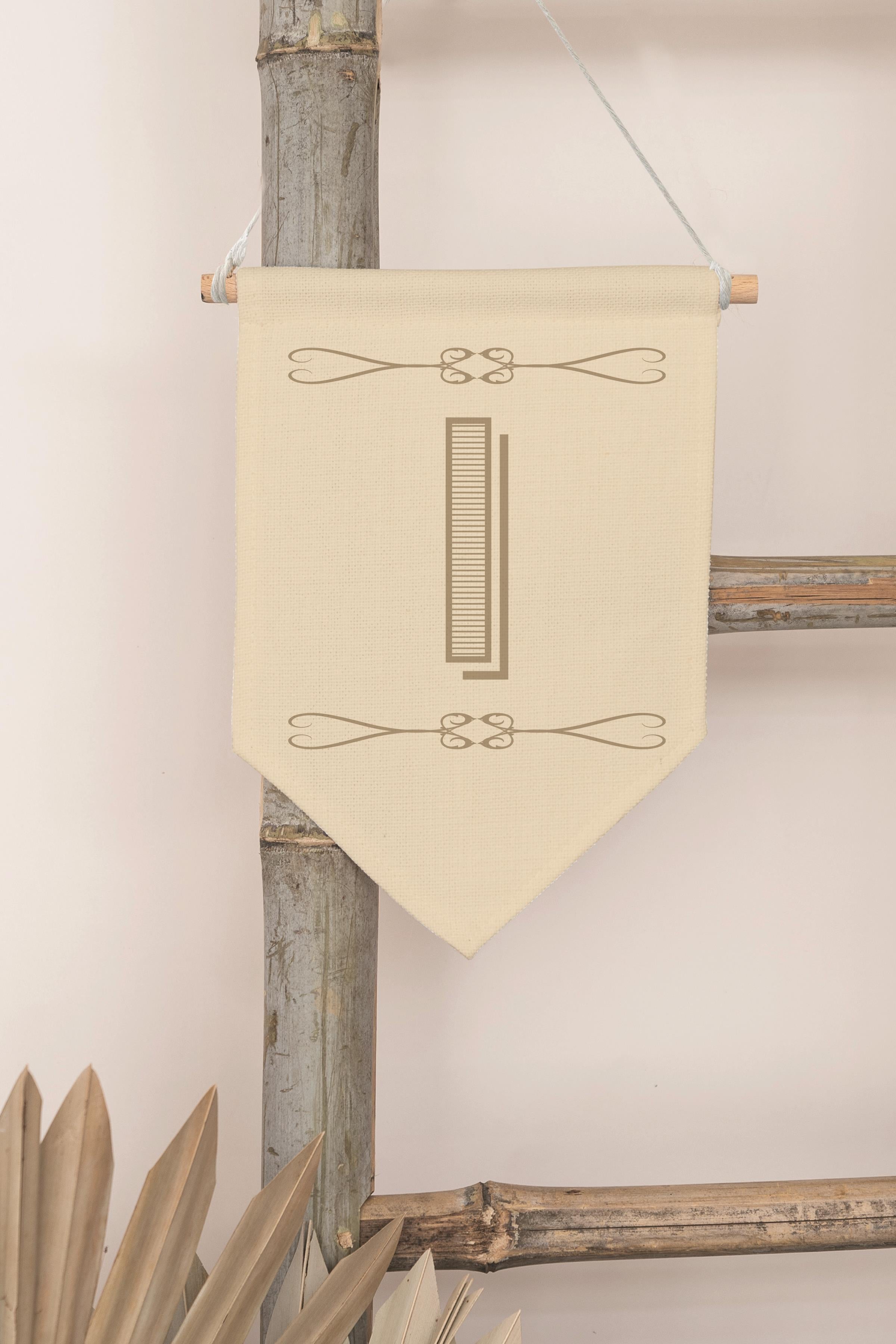 Çocuk Odası Dekor, Duvar Süsü, Ahşap Bebek Odası Dekor, Canvas Flama, Boho Monogram I Harfi