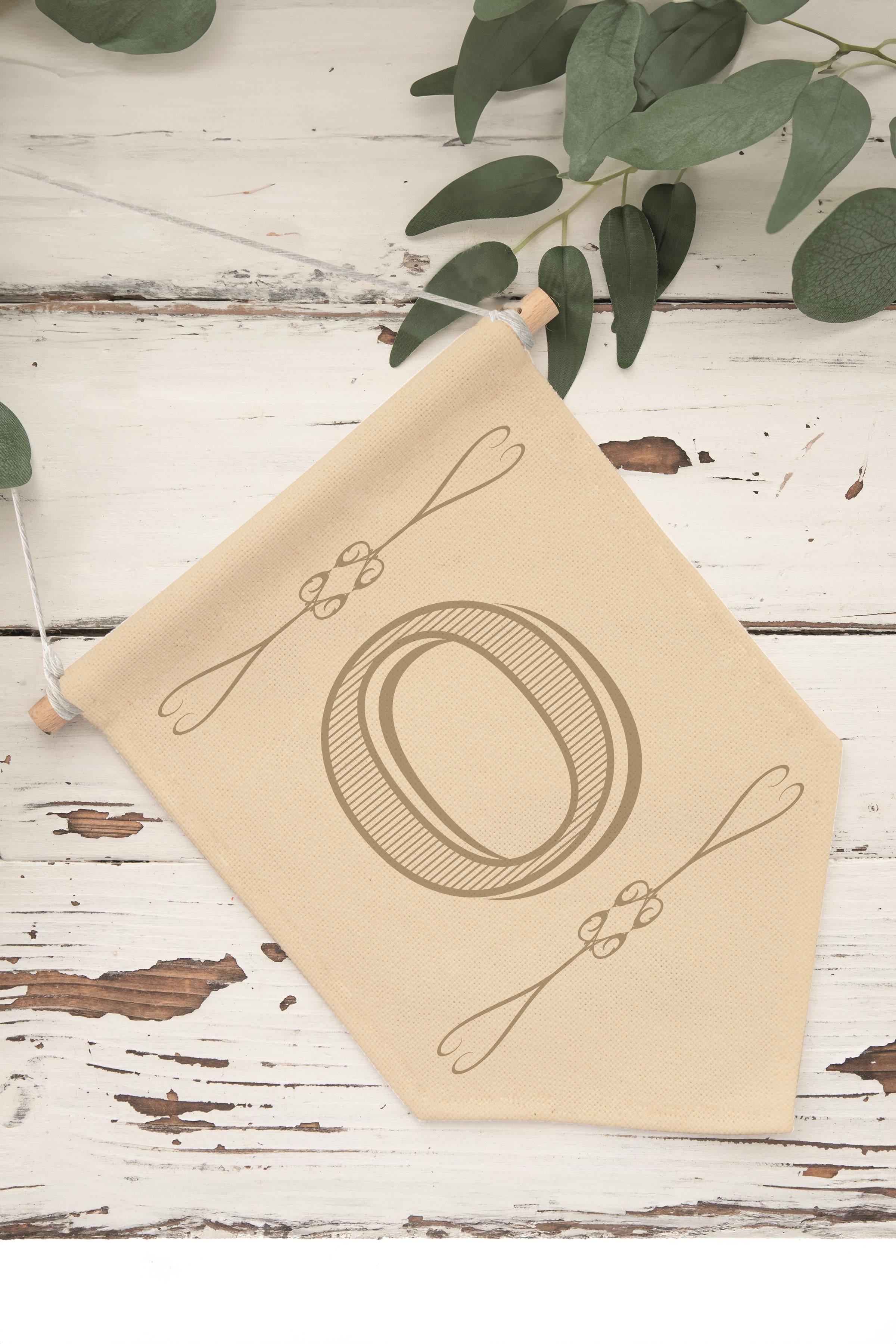 Çocuk Odası Dekor, Duvar Süsü, Ahşap Bebek Odası Dekor, Canvas Flama, Boho Monogram O Harfi