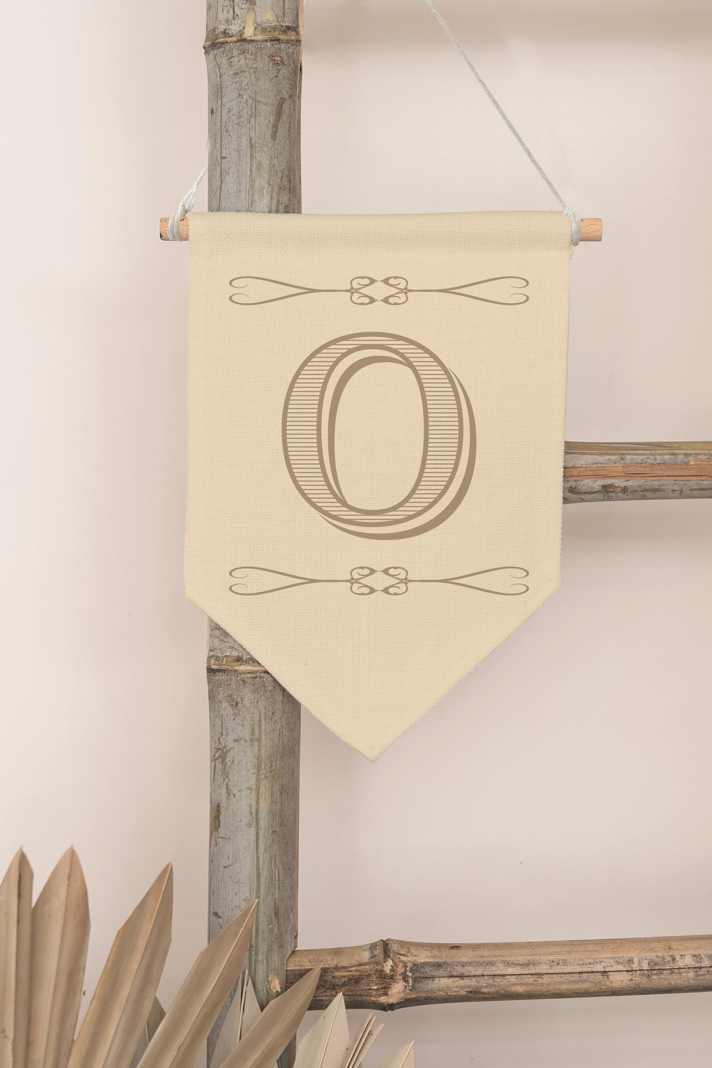Çocuk Odası Dekor, Duvar Süsü, Ahşap Bebek Odası Dekor, Canvas Flama, Boho Monogram O Harfi