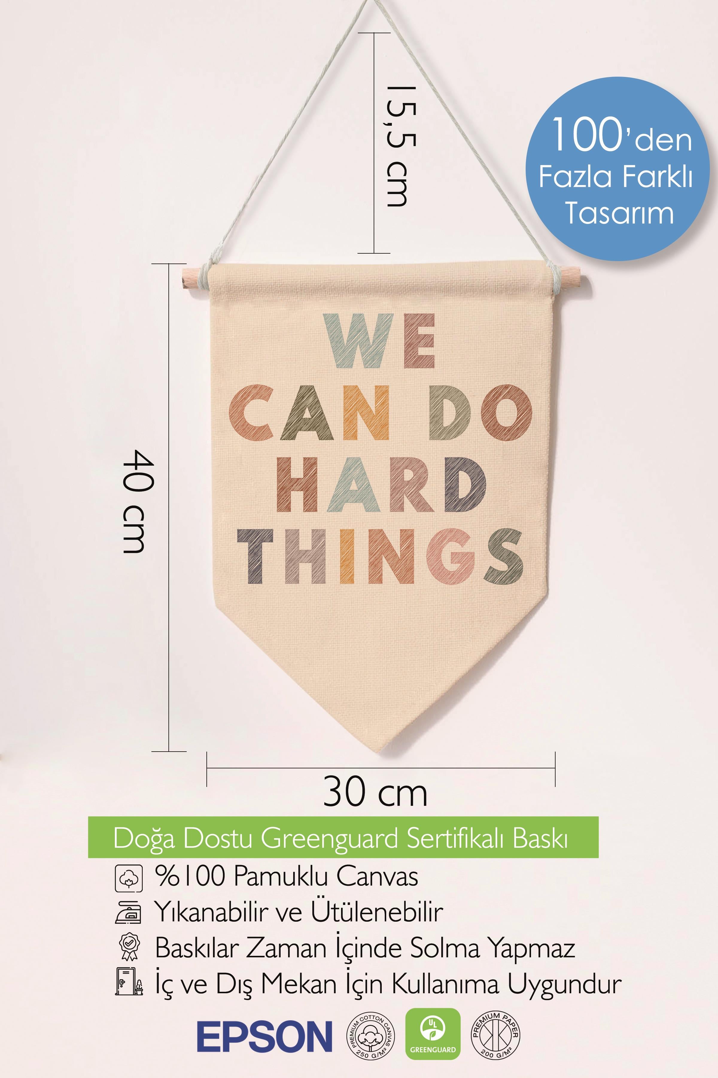 Çocuk Odası Dekor, Duvar Süsü, Ahşap Bebek Odası Dekor, Canvas Flama, Dağ Manzarası - Kahverengi