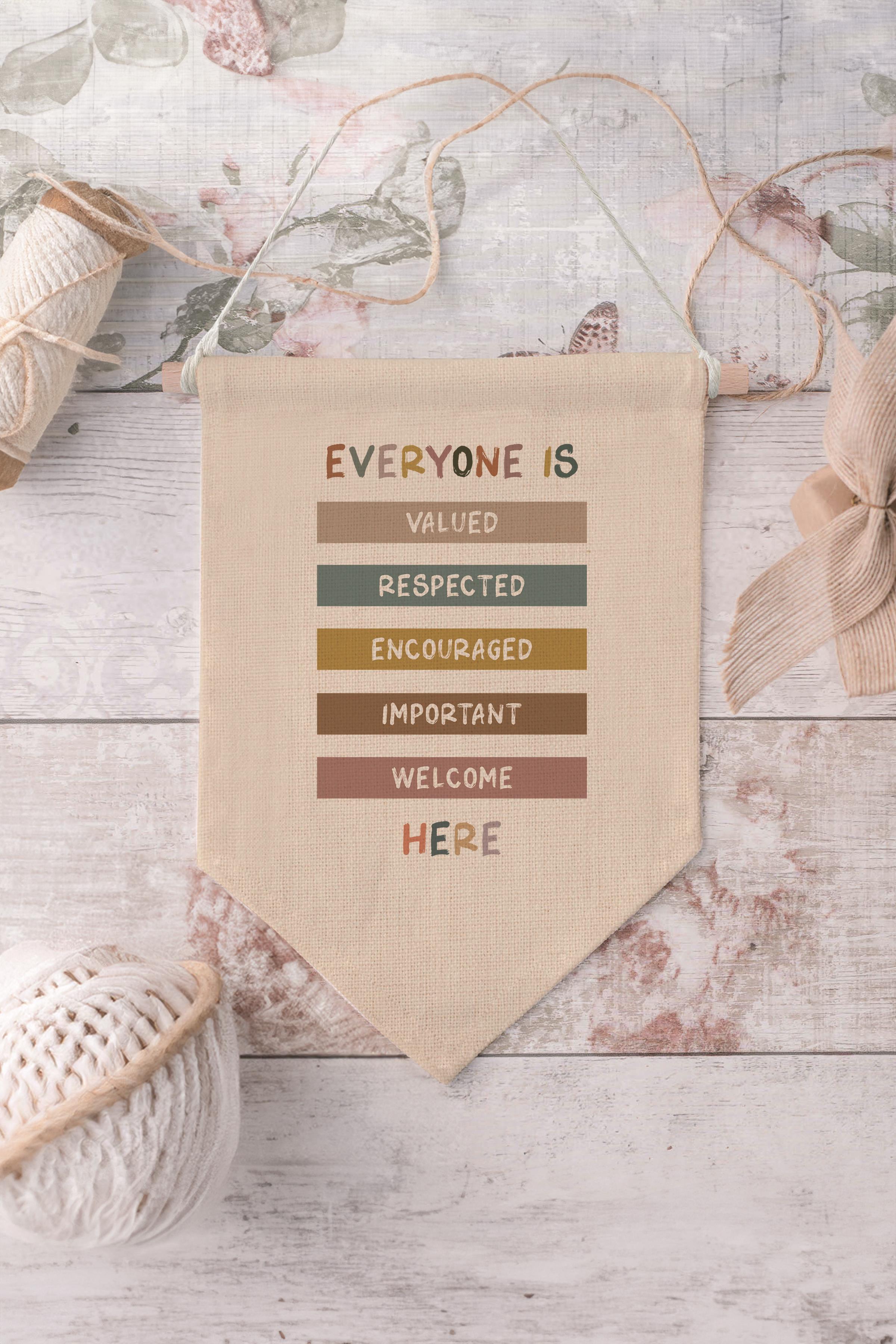 Çocuk Odası Dekor, Duvar Süsü, Ahşap Bebek Odası Dekor, Canvas Flama, Everyone is Here - Motive