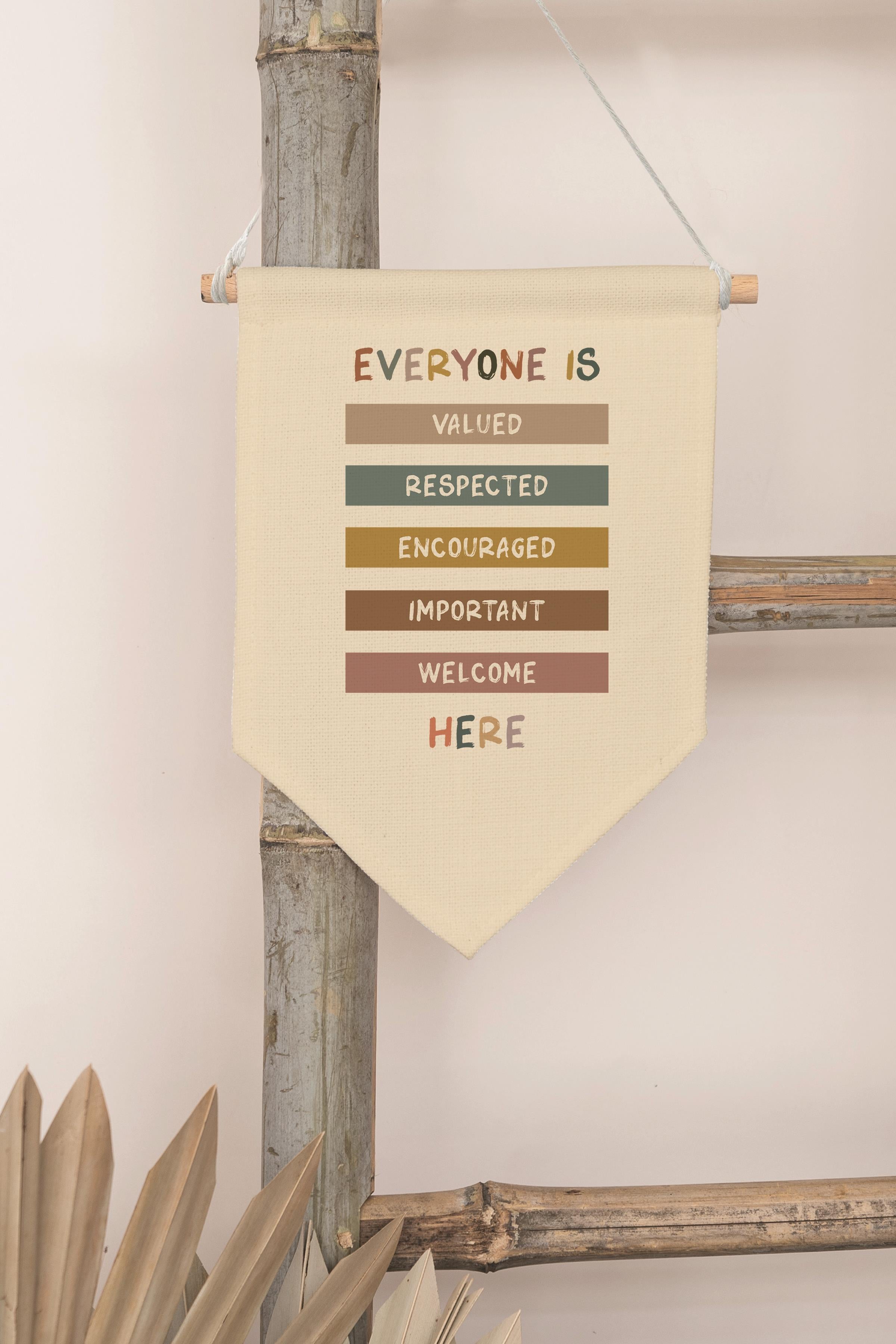 Çocuk Odası Dekor, Duvar Süsü, Ahşap Bebek Odası Dekor, Canvas Flama, Everyone is Here - Motive