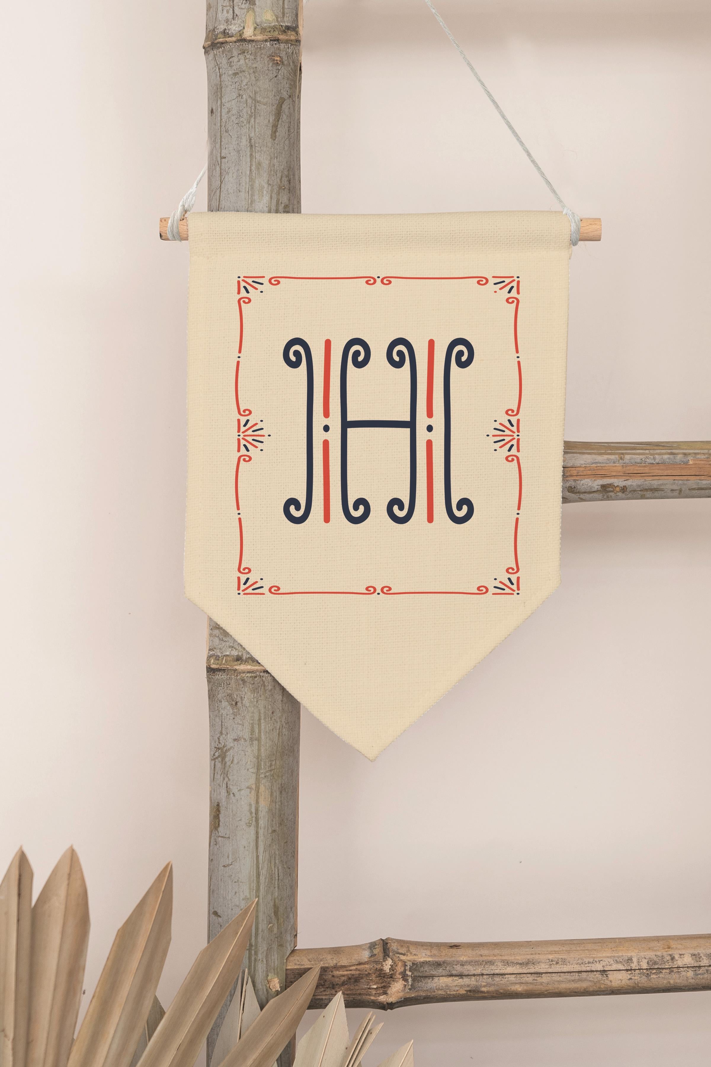 Çocuk Odası Dekor, Duvar Süsü, Ahşap Bebek Odası Dekor, Canvas Flama, Monogram H Harfi