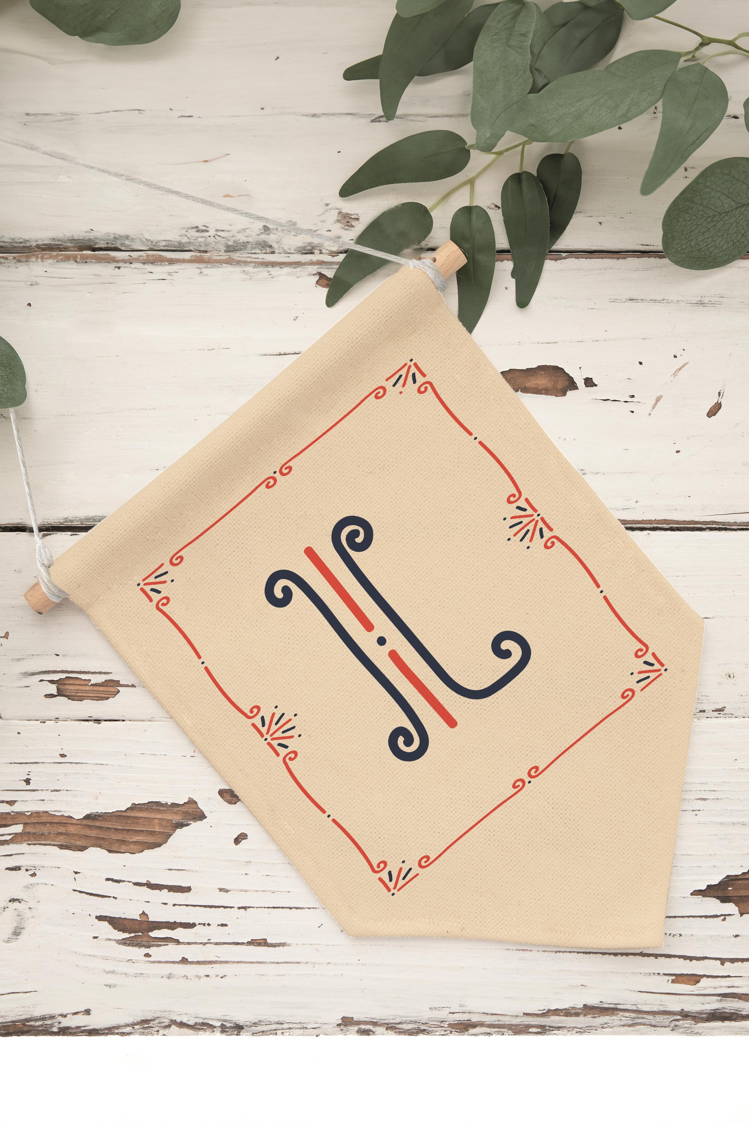 Çocuk Odası Dekor, Duvar Süsü, Ahşap Bebek Odası Dekor, Canvas Flama, Monogram L Harfi