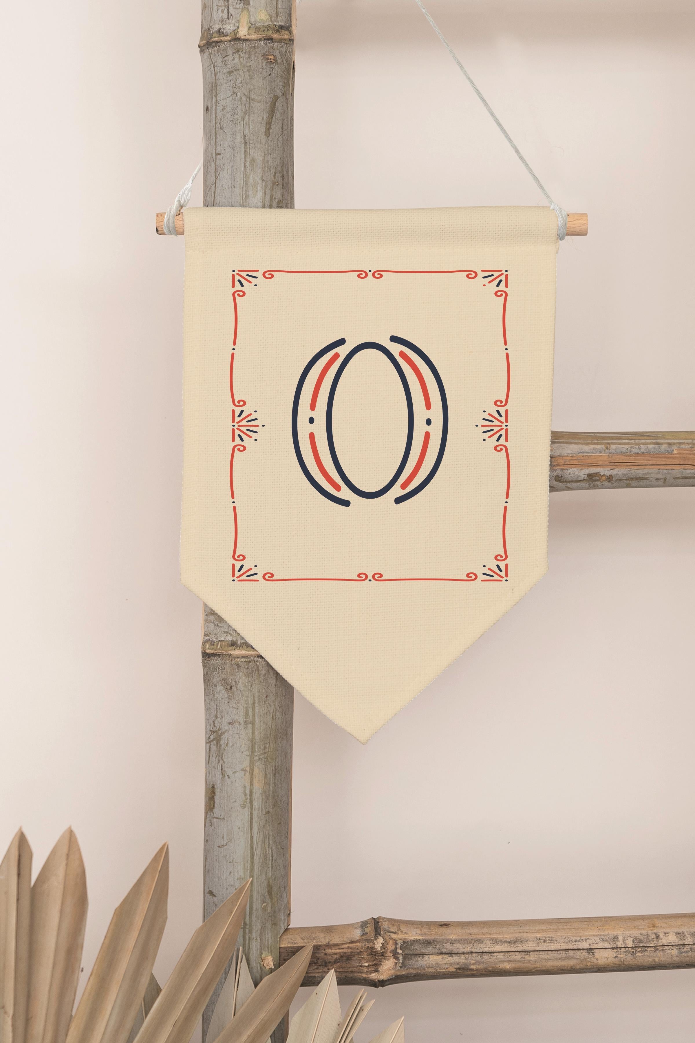 Çocuk Odası Dekor, Duvar Süsü, Ahşap Bebek Odası Dekor, Canvas Flama, Monogram O Harfi