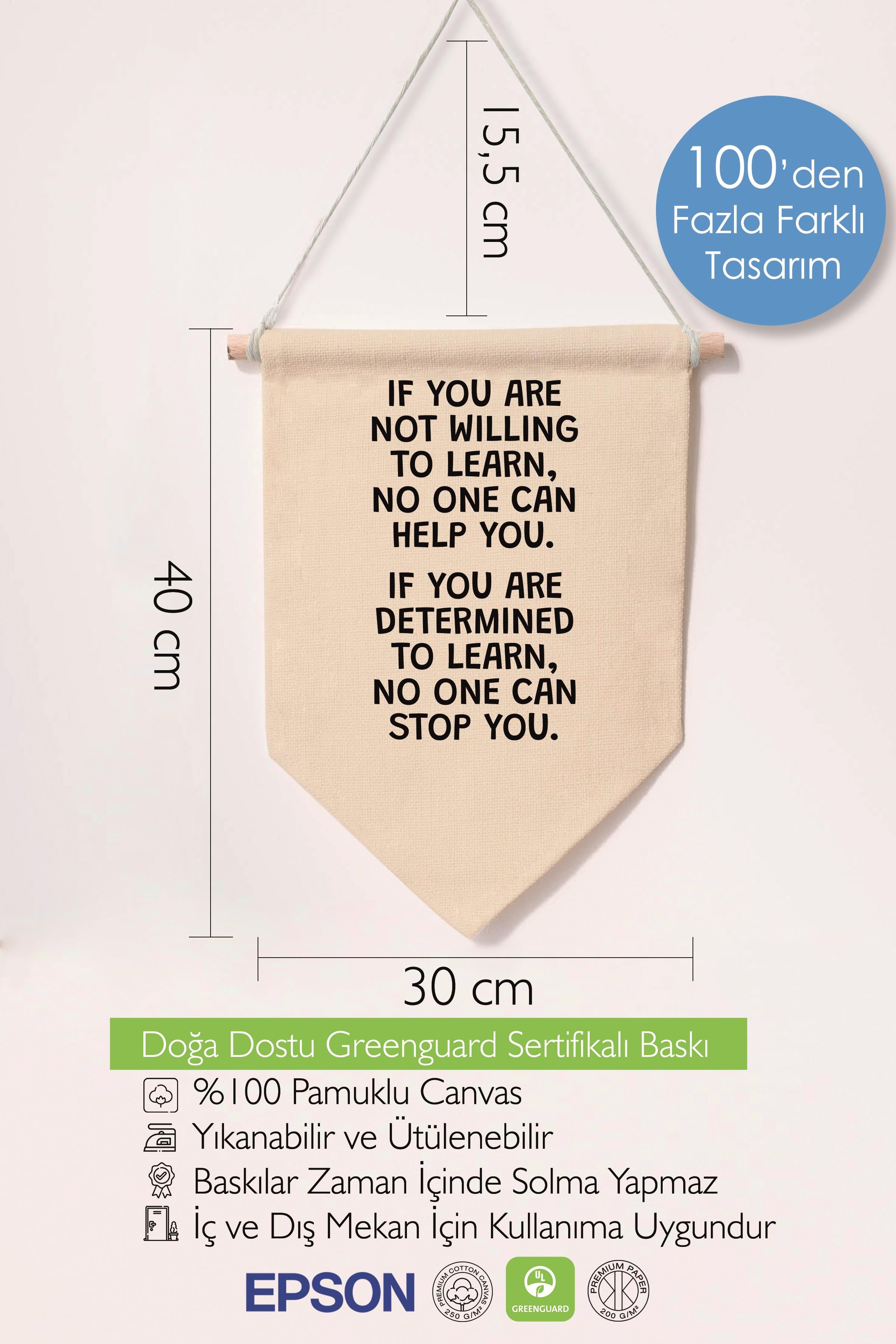 Çocuk Odası Dekor, Duvar Süsü, Ahşap Bebek Odası Dekor, Canvas Flama, Öğrenme Motivasyonu - Siyah Beyaz