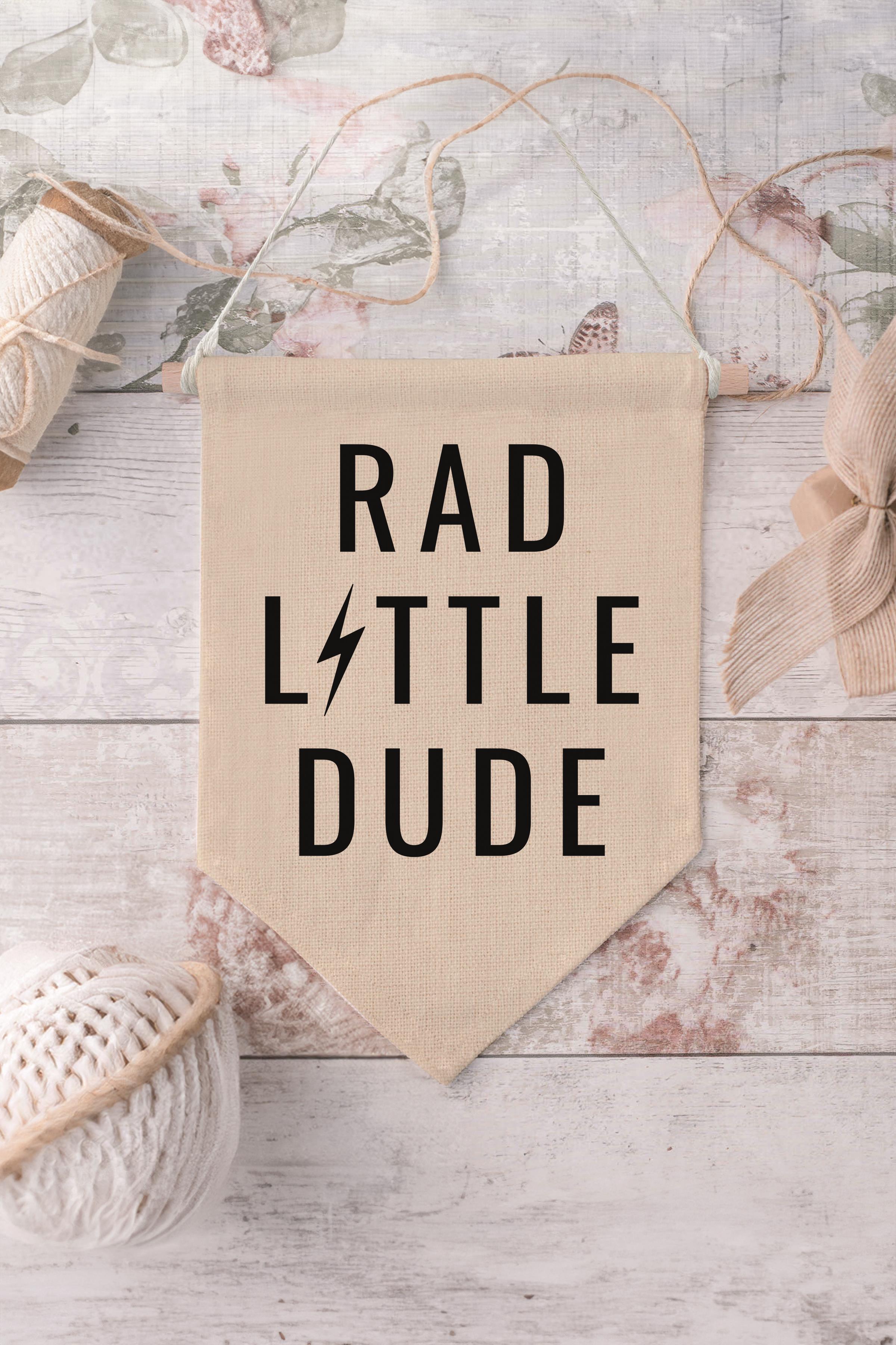 Çocuk Odası Dekor, Duvar Süsü, Ahşap Bebek Odası Dekor, Canvas Flama, Rad Little Dude - Siyah