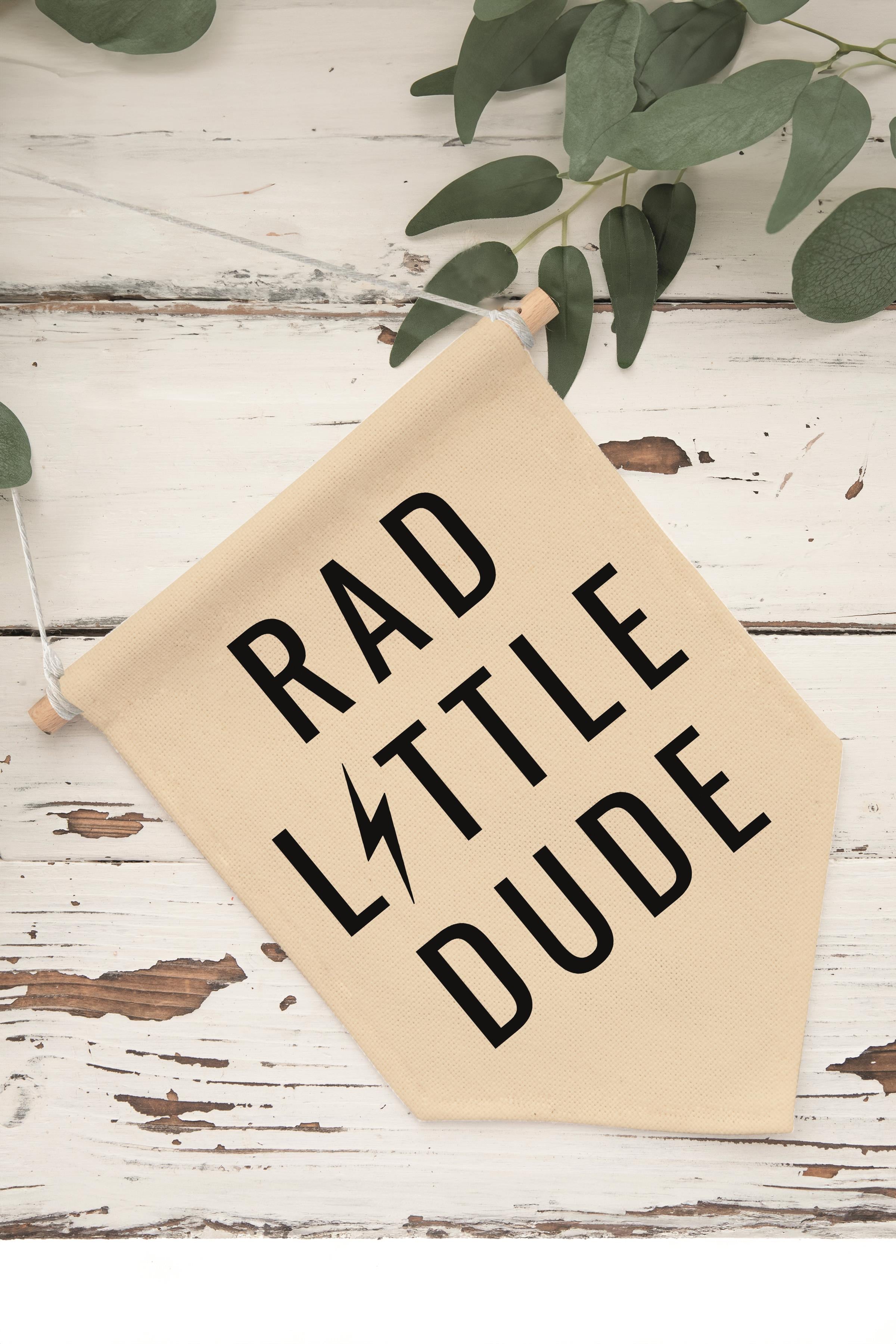 Çocuk Odası Dekor, Duvar Süsü, Ahşap Bebek Odası Dekor, Canvas Flama, Rad Little Dude - Siyah