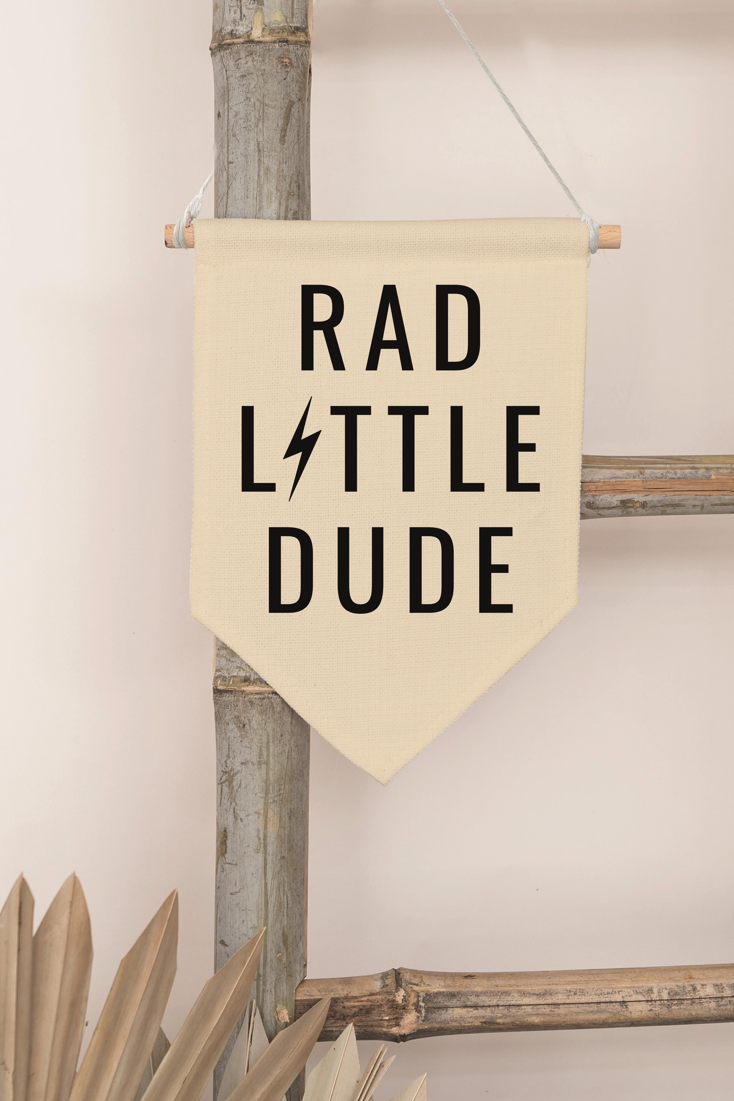 Çocuk Odası Dekor, Duvar Süsü, Ahşap Bebek Odası Dekor, Canvas Flama, Rad Little Dude - Siyah