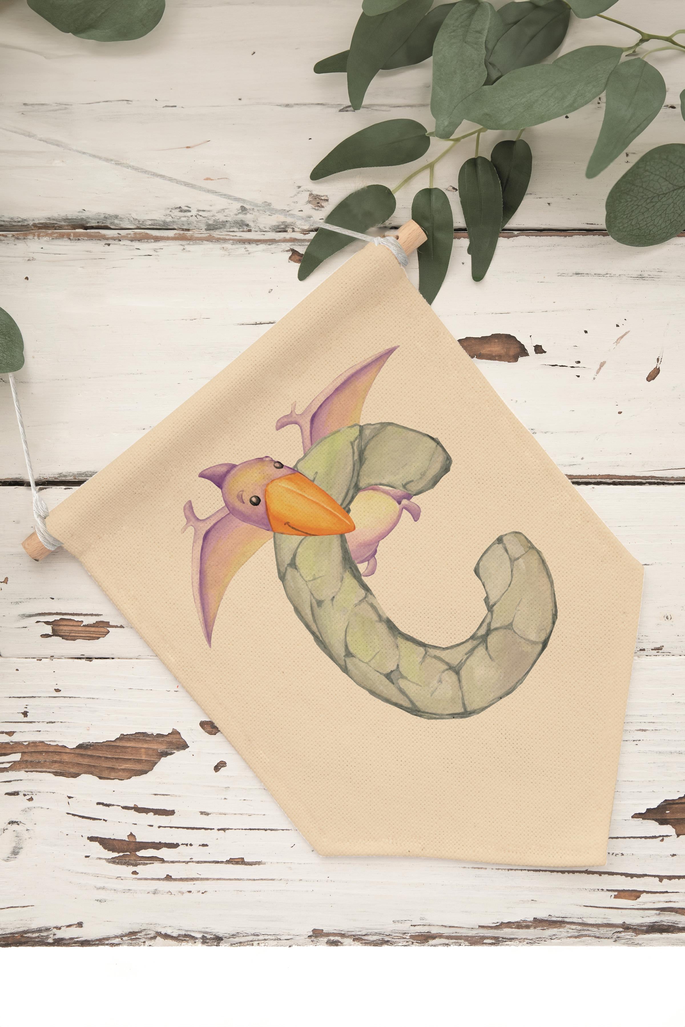 Çocuk Odası Dekor, Duvar Süsü, Ahşap Bebek Odası Dekor, Canvas Flama, Safari ve Hayvanlı C Harfi