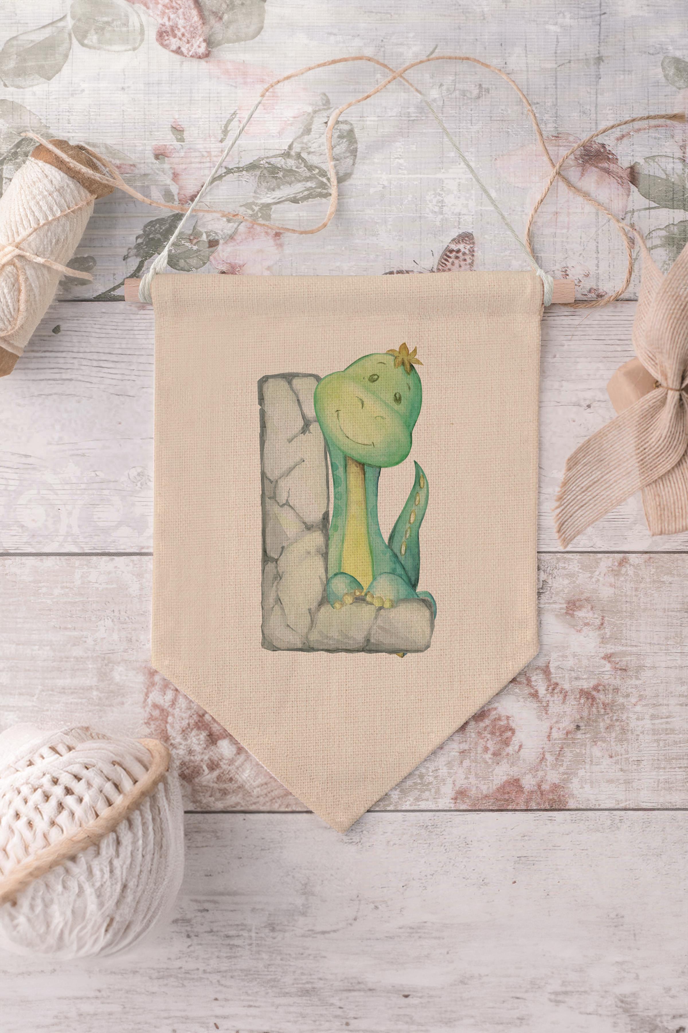Çocuk Odası Dekor, Duvar Süsü, Ahşap Bebek Odası Dekor, Canvas Flama, Safari ve Hayvanlı L Harfi