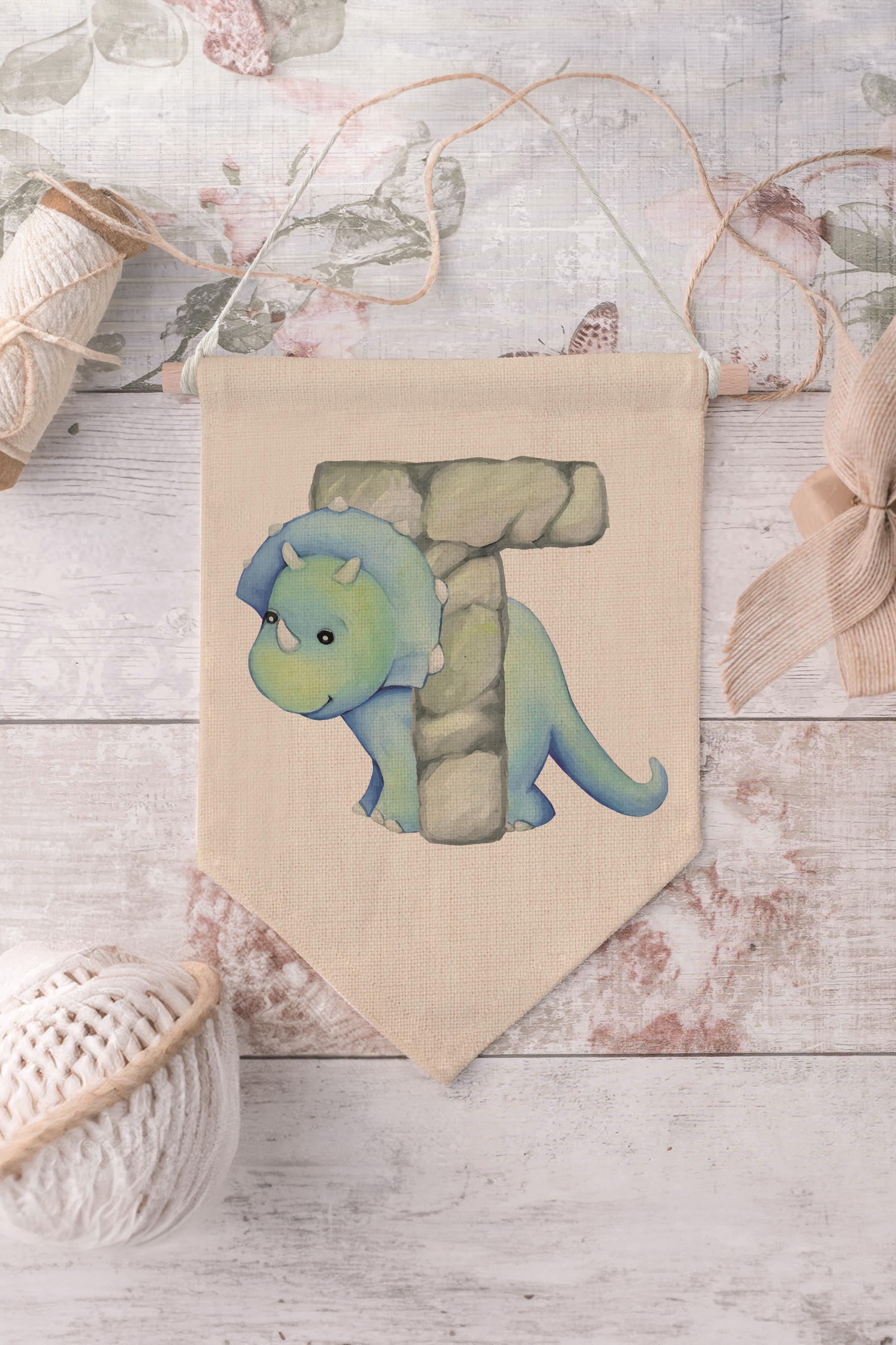 Çocuk Odası Dekor, Duvar Süsü, Ahşap Bebek Odası Dekor, Canvas Flama, Safari ve Hayvanlı T Harfi