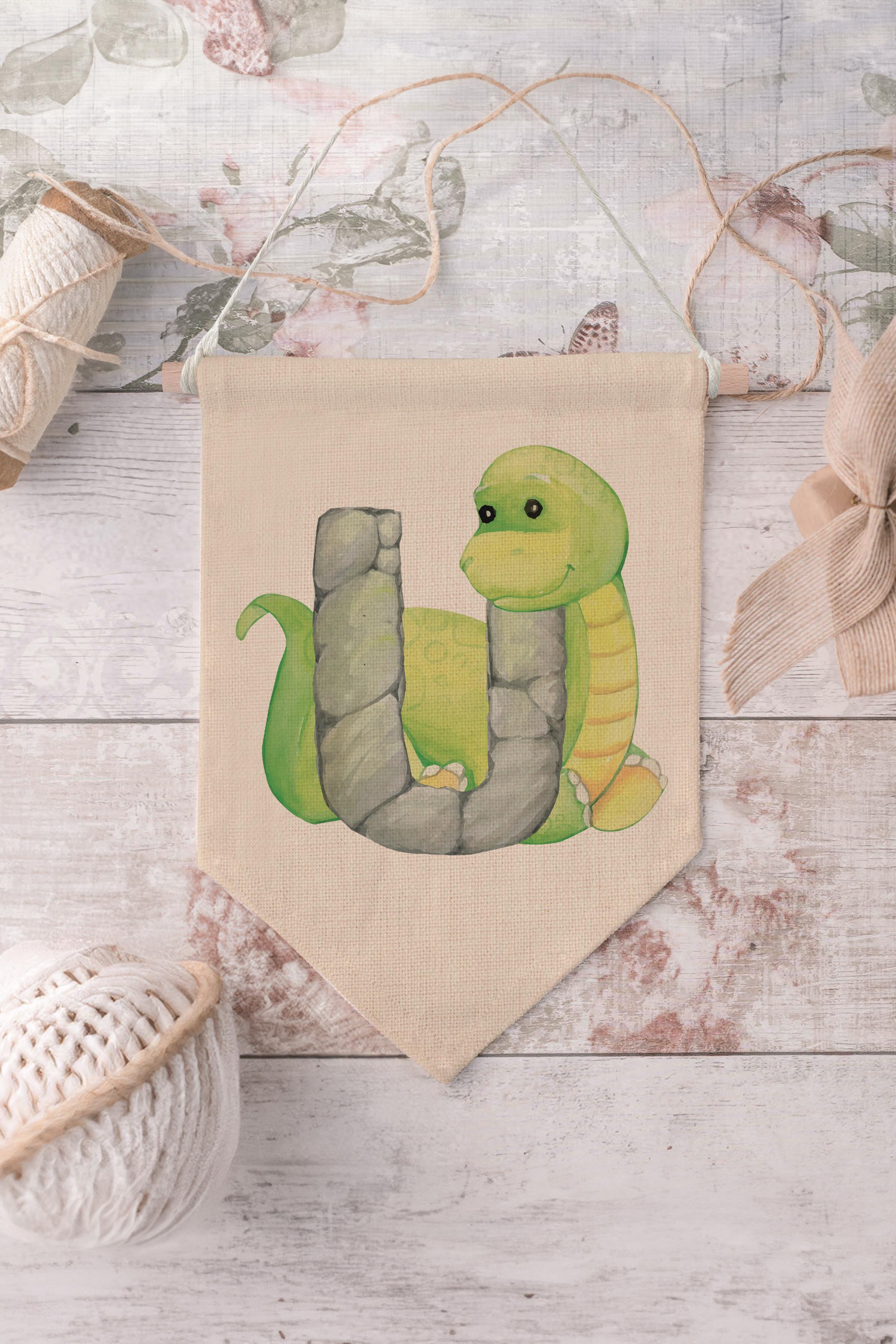 Çocuk Odası Dekor, Duvar Süsü, Ahşap Bebek Odası Dekor, Canvas Flama, Safari ve Hayvanlı U Harfi
