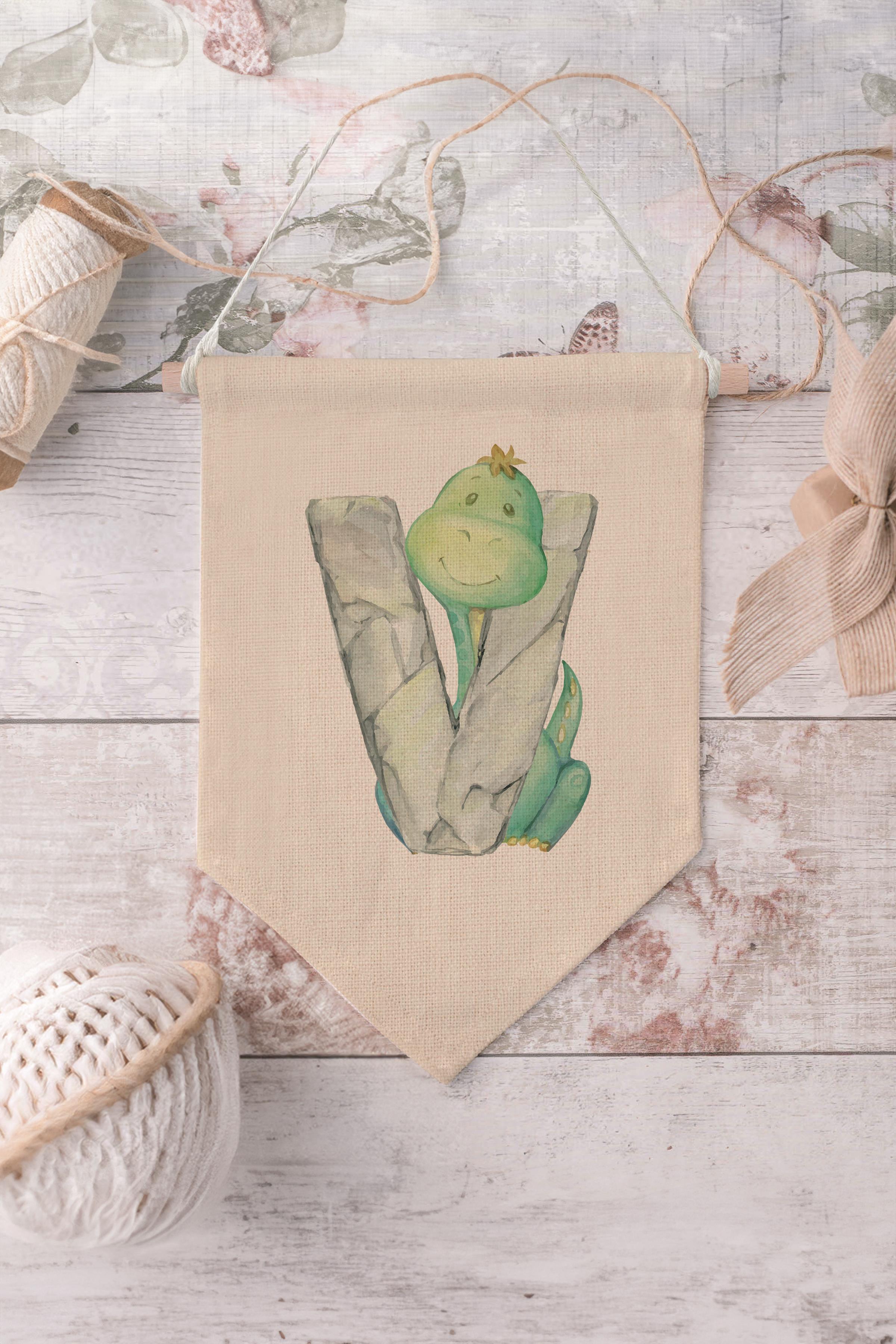 Çocuk Odası Dekor, Duvar Süsü, Ahşap Bebek Odası Dekor, Canvas Flama, Safari ve Hayvanlı V Harfi